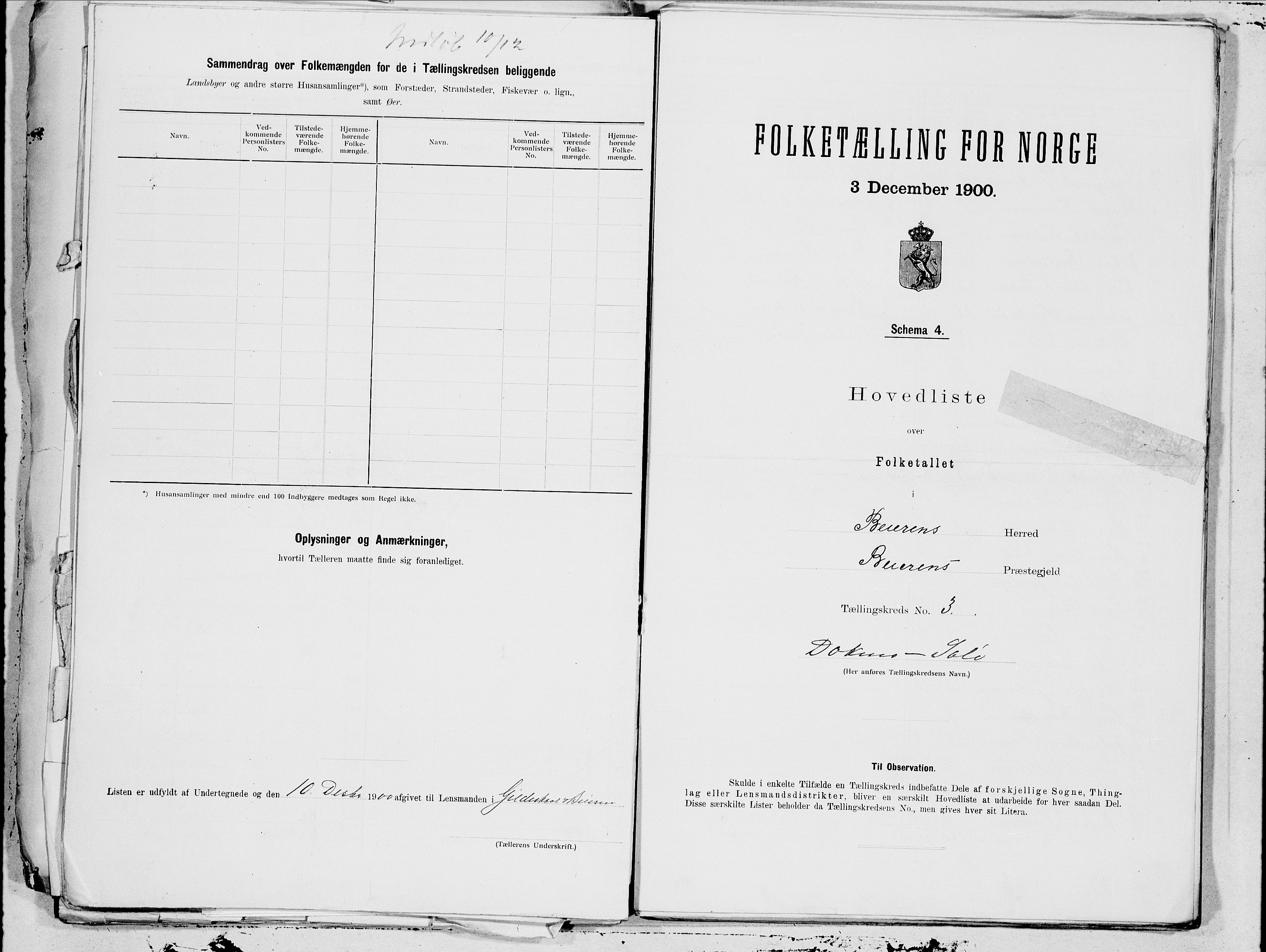 SAT, Folketelling 1900 for 1839 Beiarn herred, 1900, s. 6