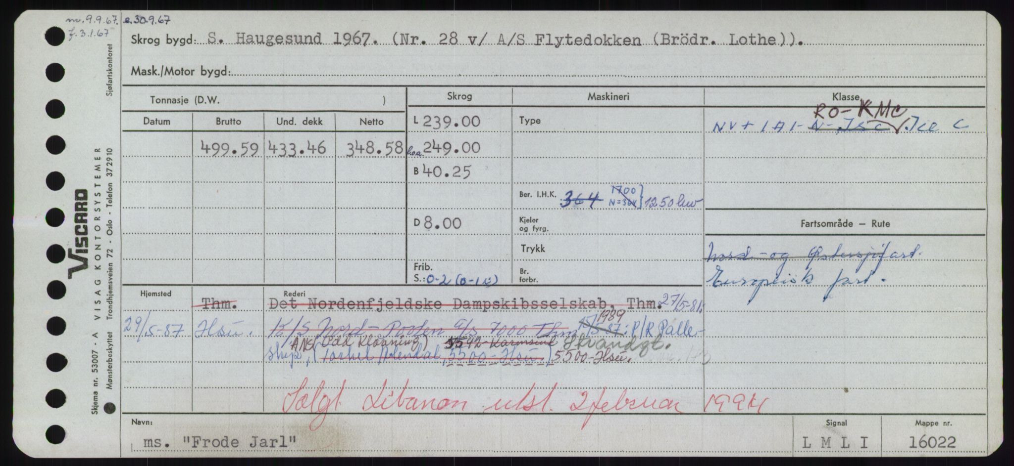 Sjøfartsdirektoratet med forløpere, Skipsmålingen, AV/RA-S-1627/H/Hd/L0011: Fartøy, Fla-Får, s. 505