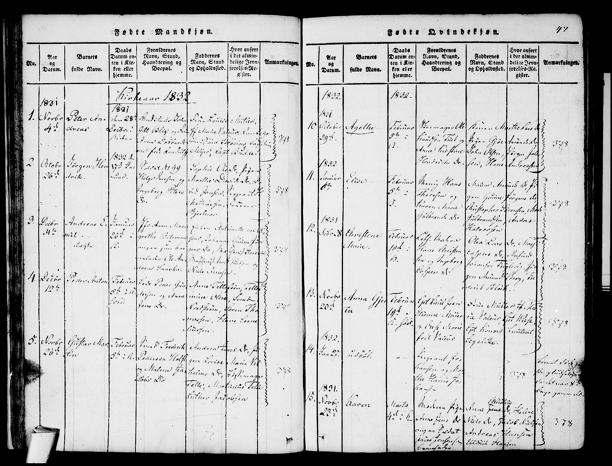 Stavern kirkebøker, AV/SAKO-A-318/F/Fa/L0006: Ministerialbok nr. 6, 1816-1839, s. 47
