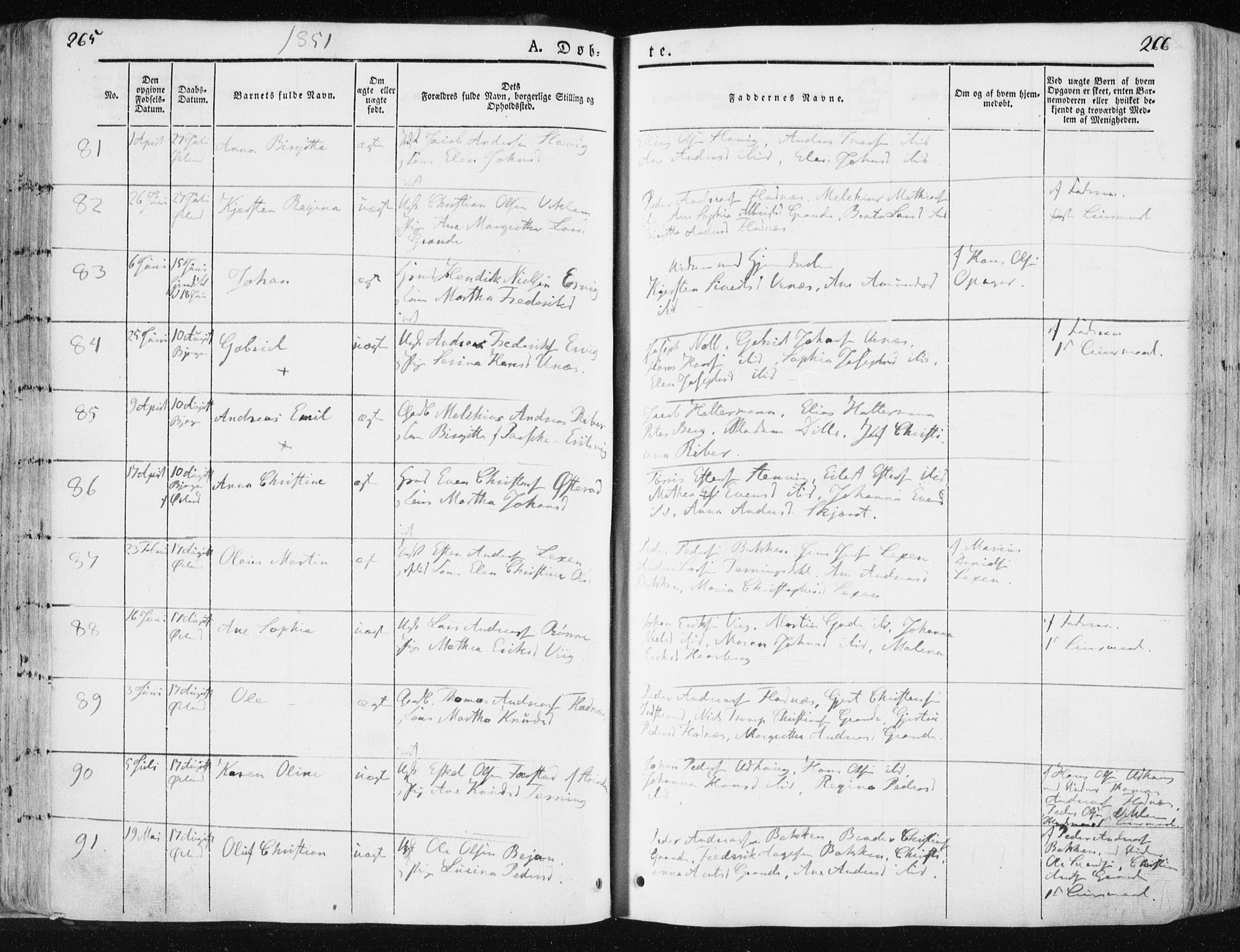 Ministerialprotokoller, klokkerbøker og fødselsregistre - Sør-Trøndelag, SAT/A-1456/659/L0736: Ministerialbok nr. 659A06, 1842-1856, s. 265-266