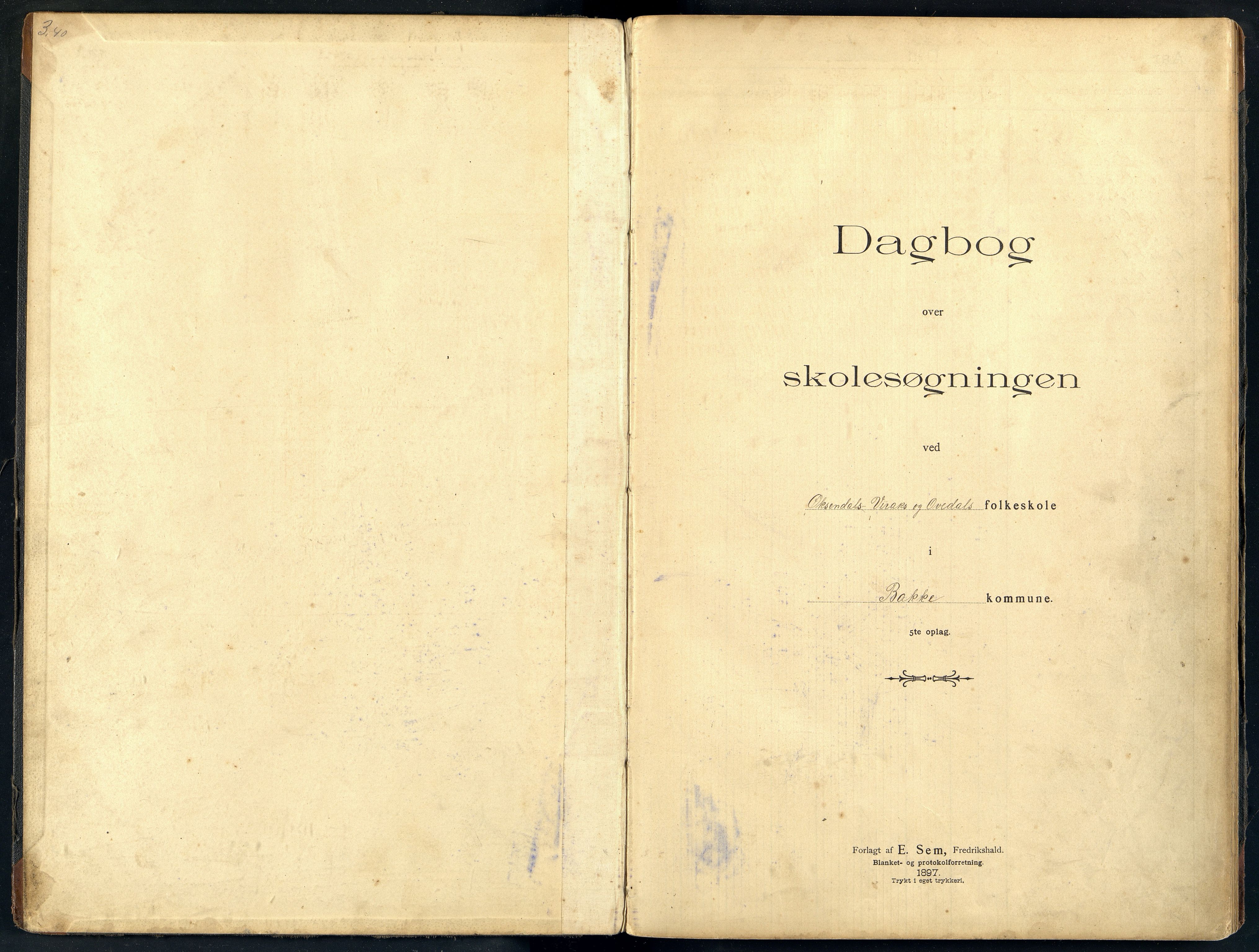 Bakke kommune - Øksendal Skole, ARKSOR/1004BA552/I/L0005: Dagbok (d), 1898-1914