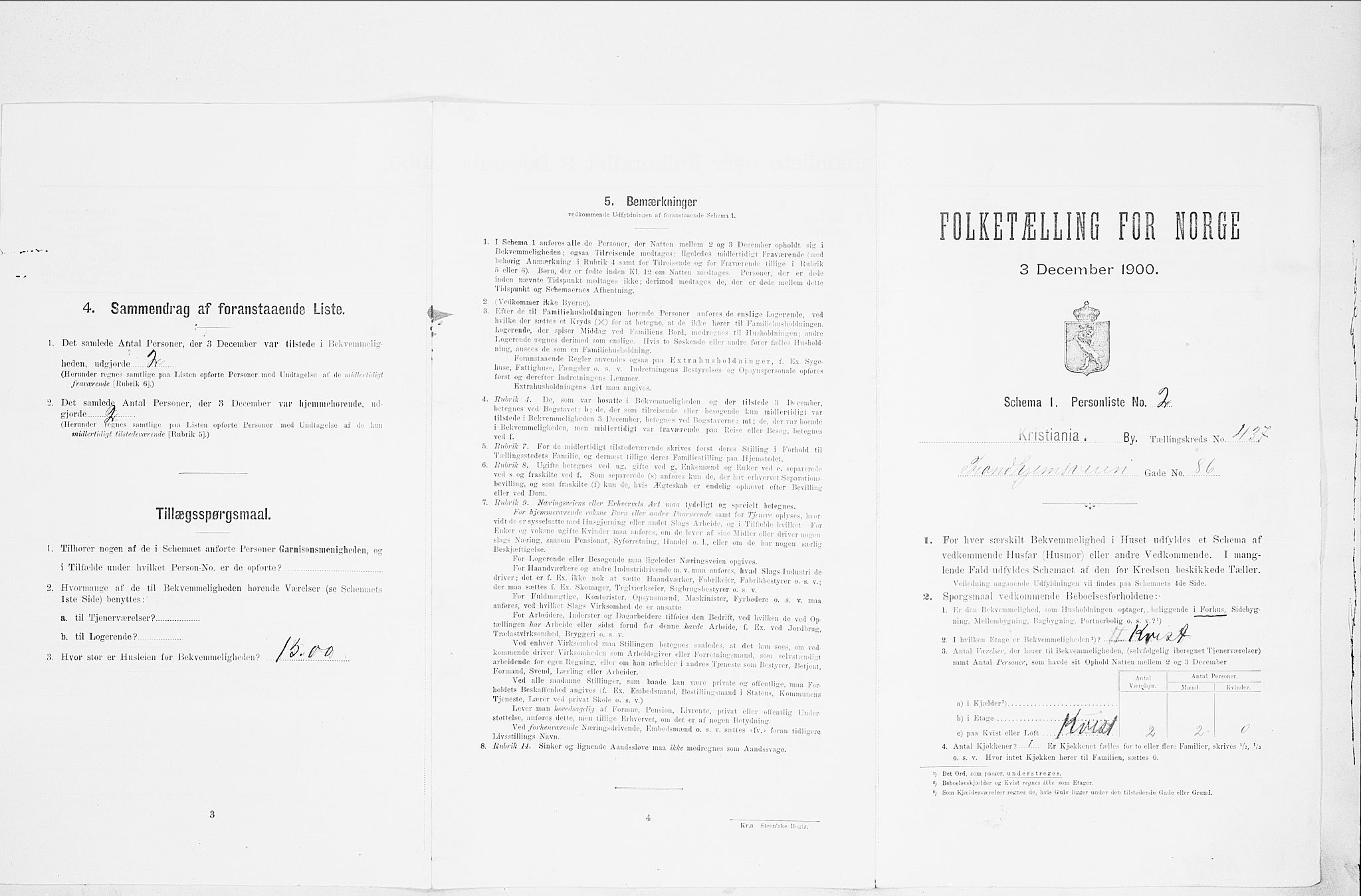 SAO, Folketelling 1900 for 0301 Kristiania kjøpstad, 1900, s. 105321