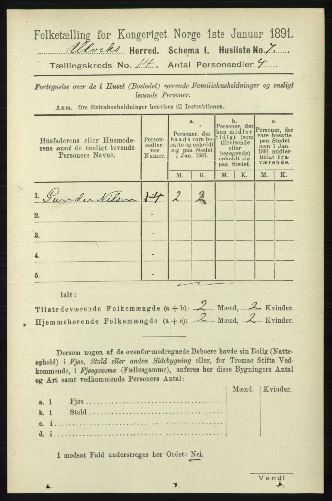 RA, Folketelling 1891 for 1233 Ulvik herred, 1891, s. 4213