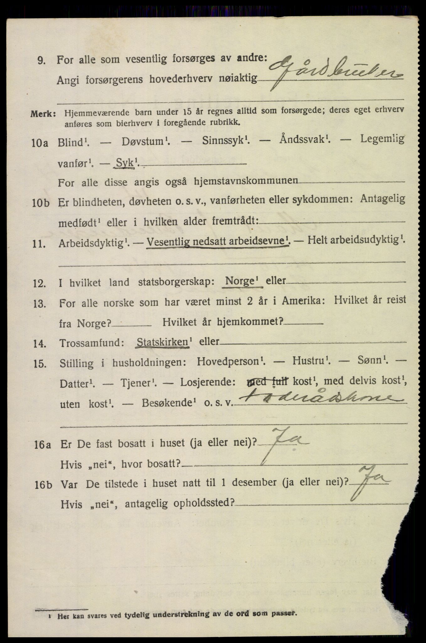 SAH, Folketelling 1920 for 0540 Sør-Aurdal herred, 1920, s. 2698