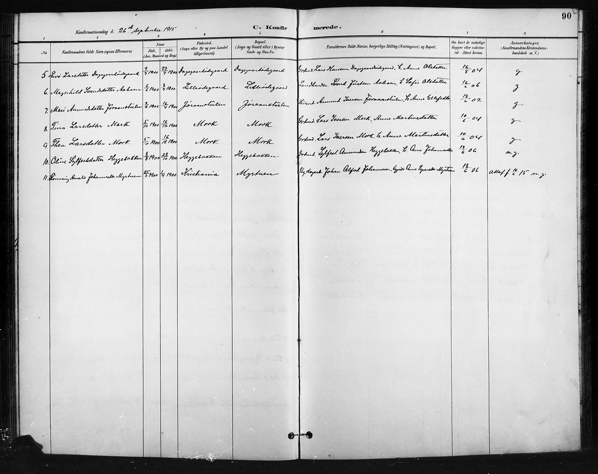 Skjåk prestekontor, AV/SAH-PREST-072/H/Ha/Hab/L0004: Klokkerbok nr. 4, 1895-1921, s. 90