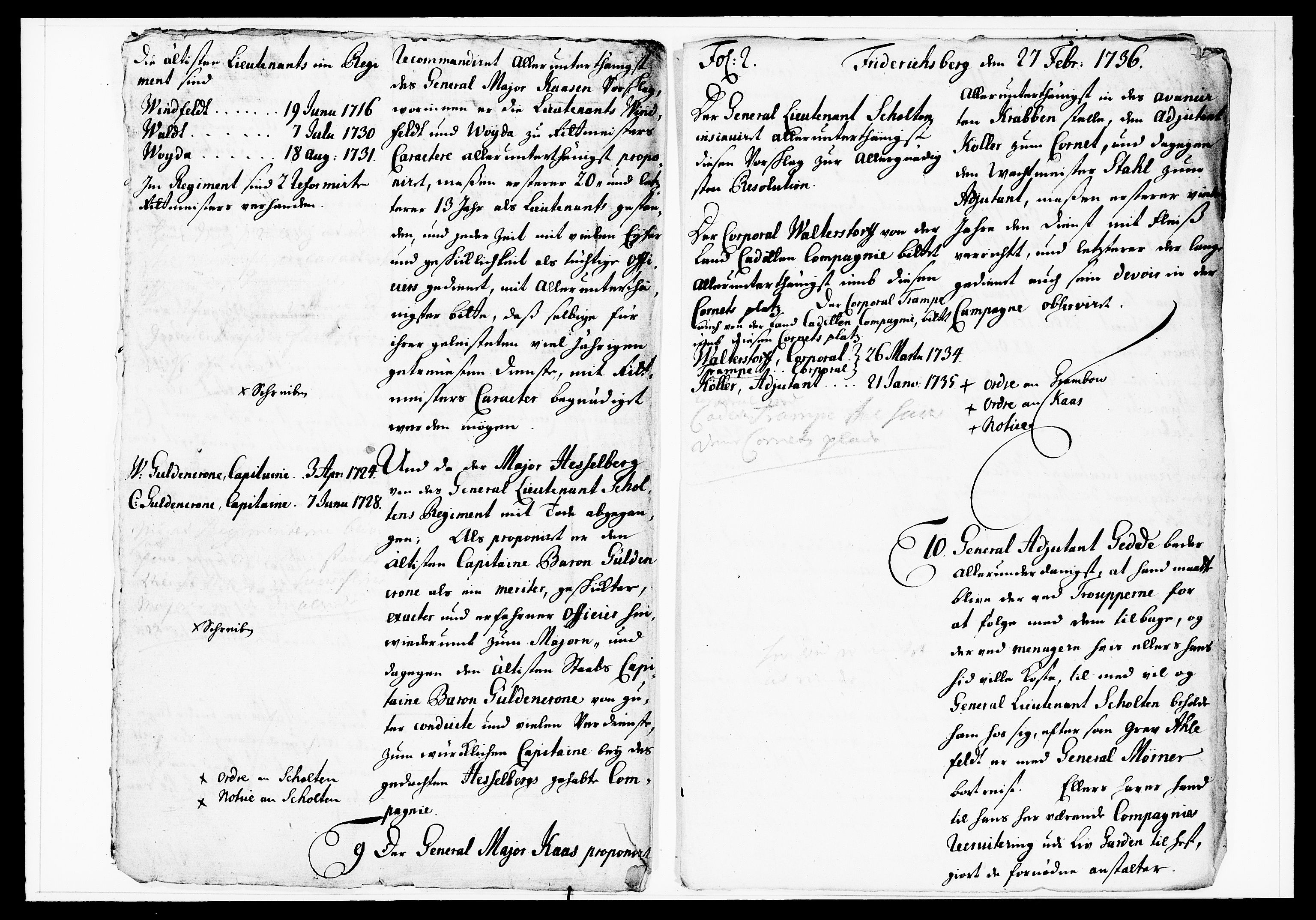 Krigskollegiet, Krigskancelliet, DRA/A-0006/-/1130-1137: Refererede sager, 1736, s. 62
