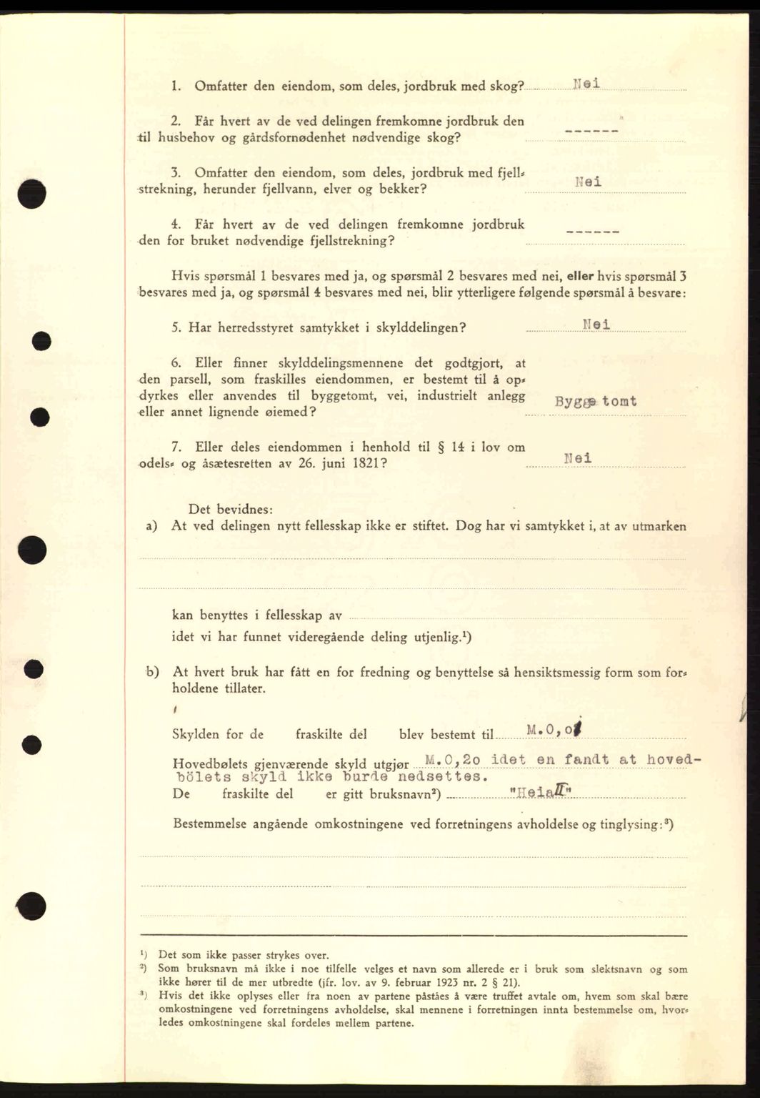 Nordre Sunnmøre sorenskriveri, AV/SAT-A-0006/1/2/2C/2Ca: Pantebok nr. A9, 1940-1940, Dagboknr: 1278/1940