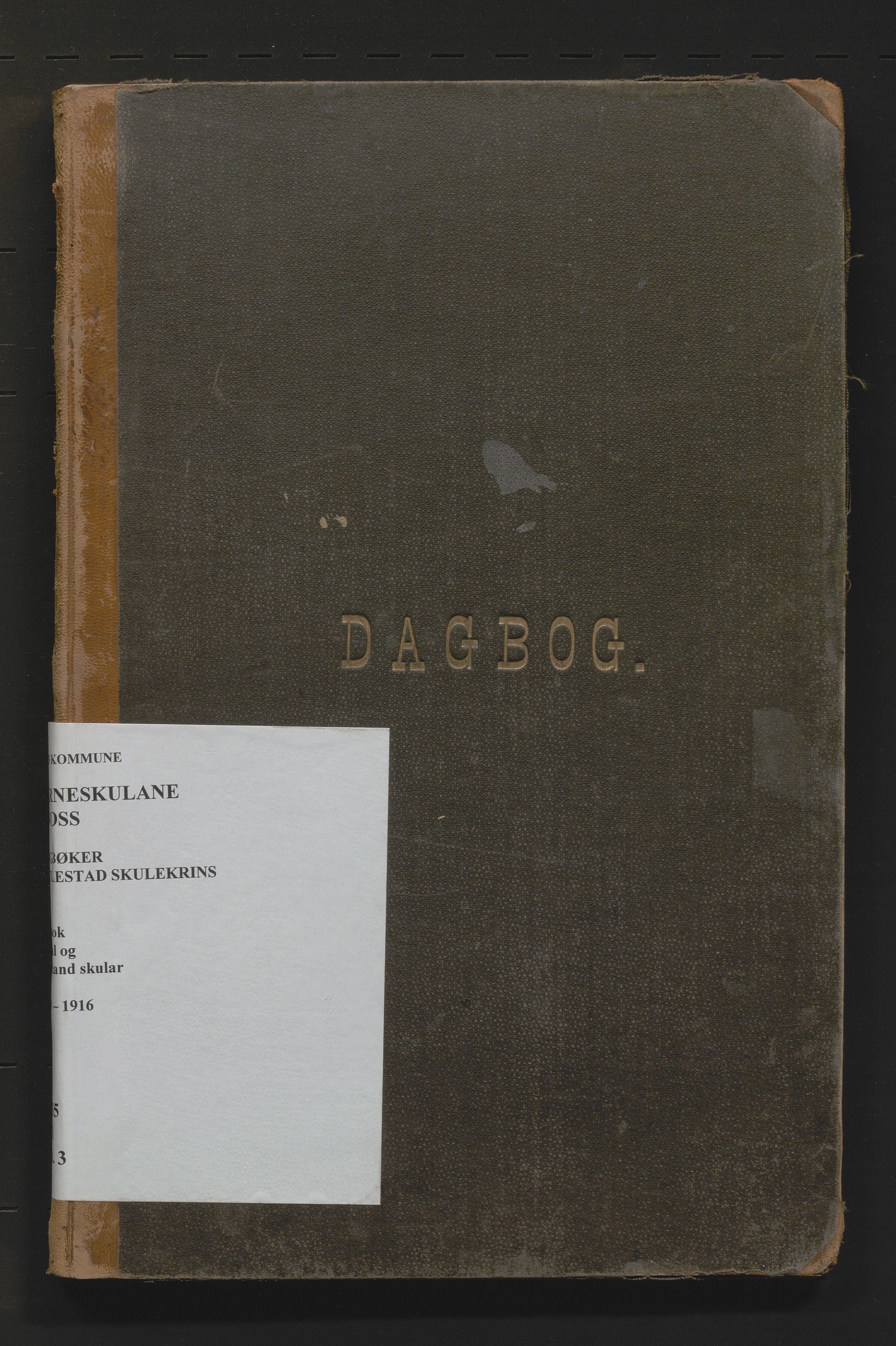 Voss kommune. Barneskulane, IKAH/1235-231/G/Gd/L0003: Dagbok for Leidal og Grotland skular m/inventarliste, 1893-1916