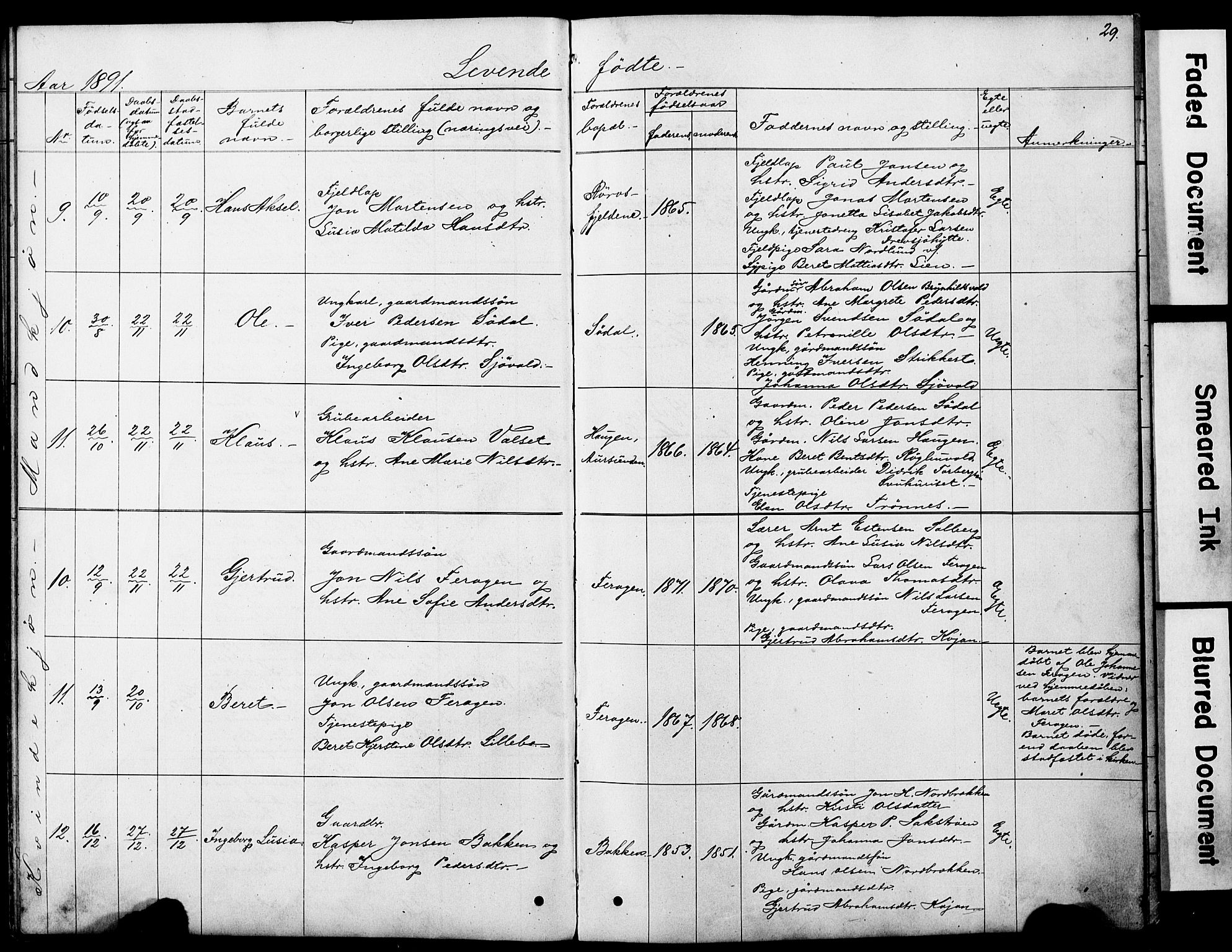 Ministerialprotokoller, klokkerbøker og fødselsregistre - Sør-Trøndelag, AV/SAT-A-1456/683/L0949: Klokkerbok nr. 683C01, 1880-1896, s. 29