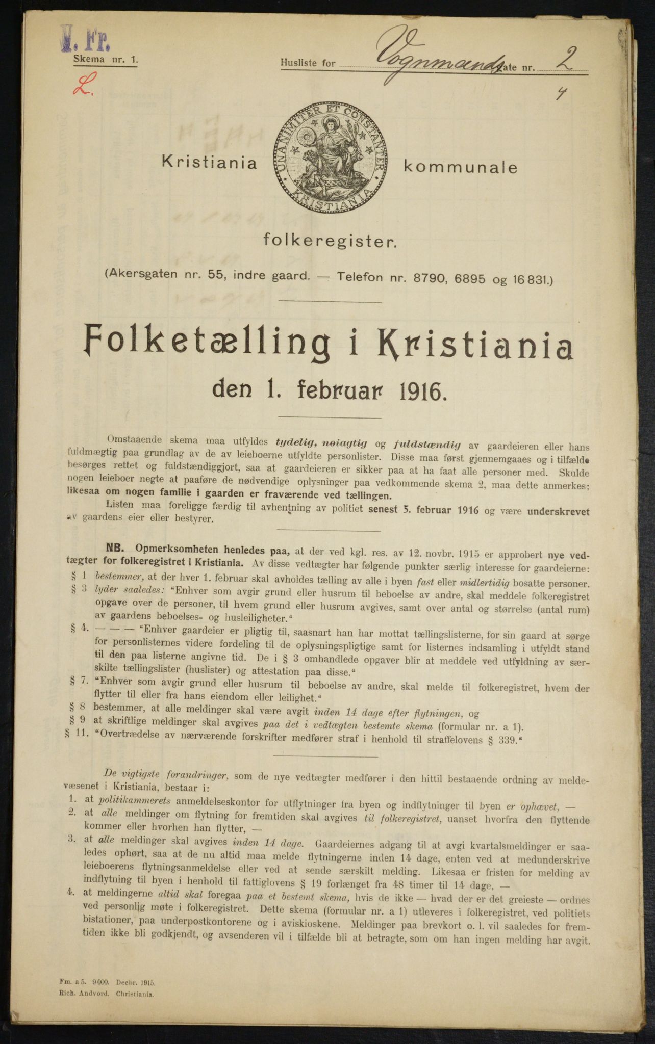 OBA, Kommunal folketelling 1.2.1916 for Kristiania, 1916, s. 127803