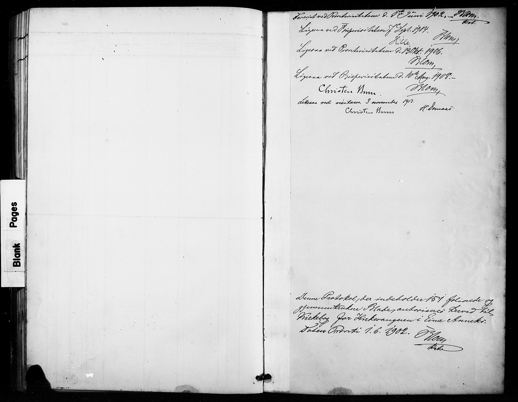 Vestre Toten prestekontor, AV/SAH-PREST-108/H/Ha/Hab/L0016: Klokkerbok nr. 16, 1901-1915
