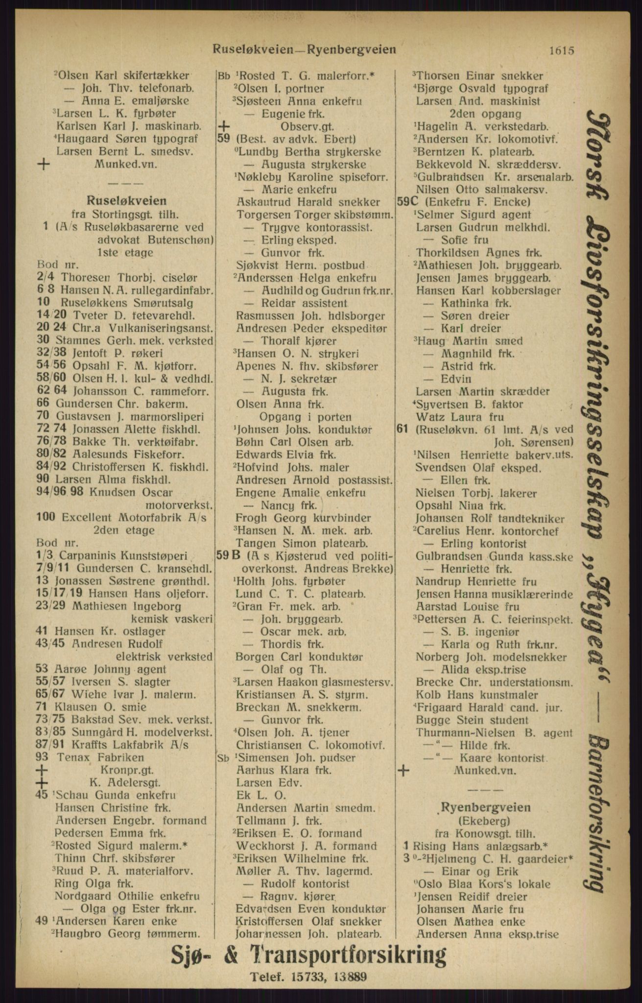 Kristiania/Oslo adressebok, PUBL/-, 1916, s. 1615