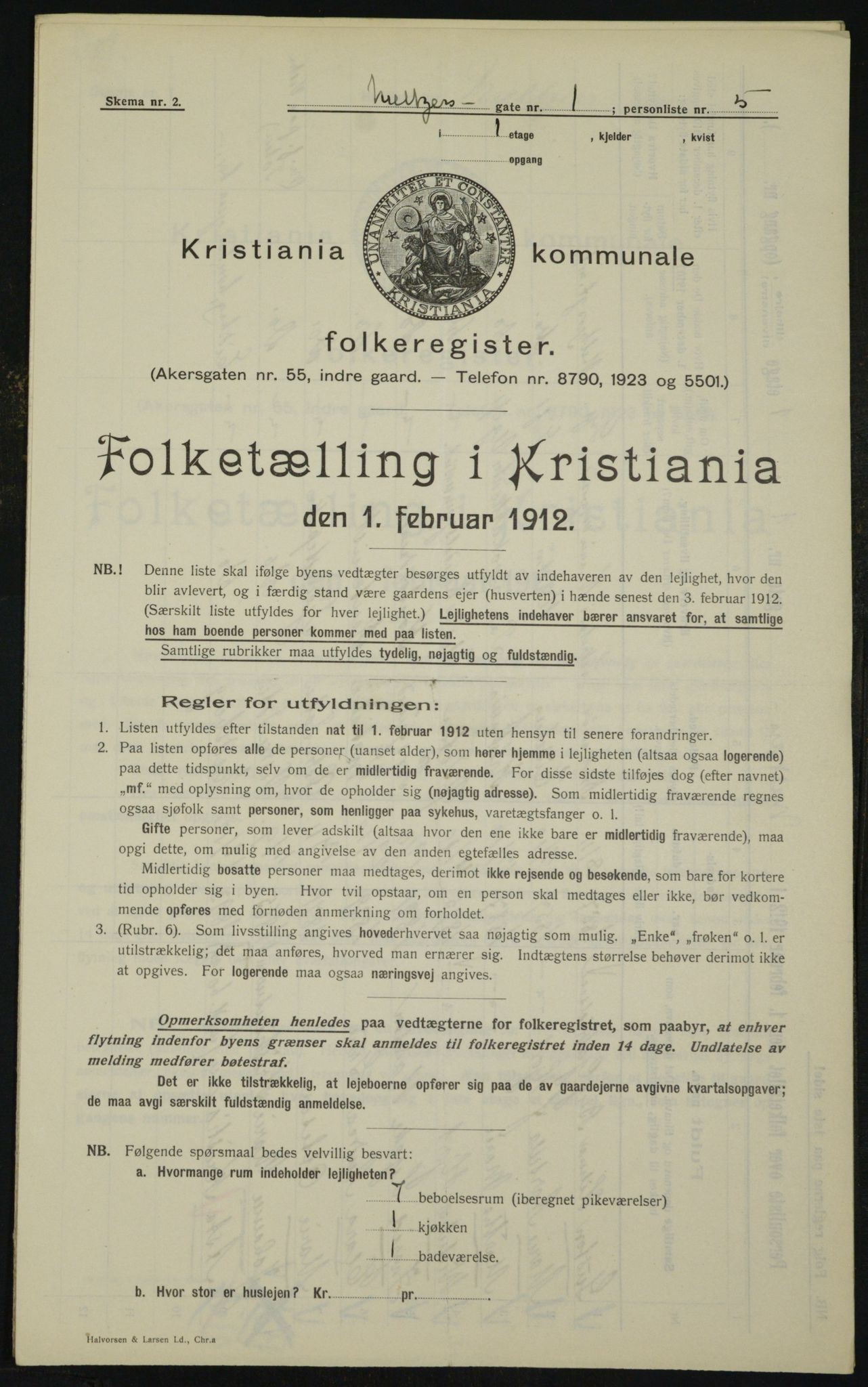 OBA, Kommunal folketelling 1.2.1912 for Kristiania, 1912, s. 65661