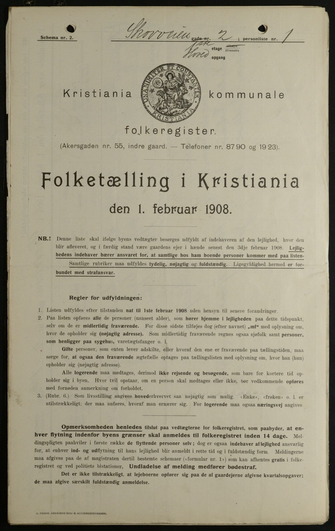 OBA, Kommunal folketelling 1.2.1908 for Kristiania kjøpstad, 1908, s. 86770