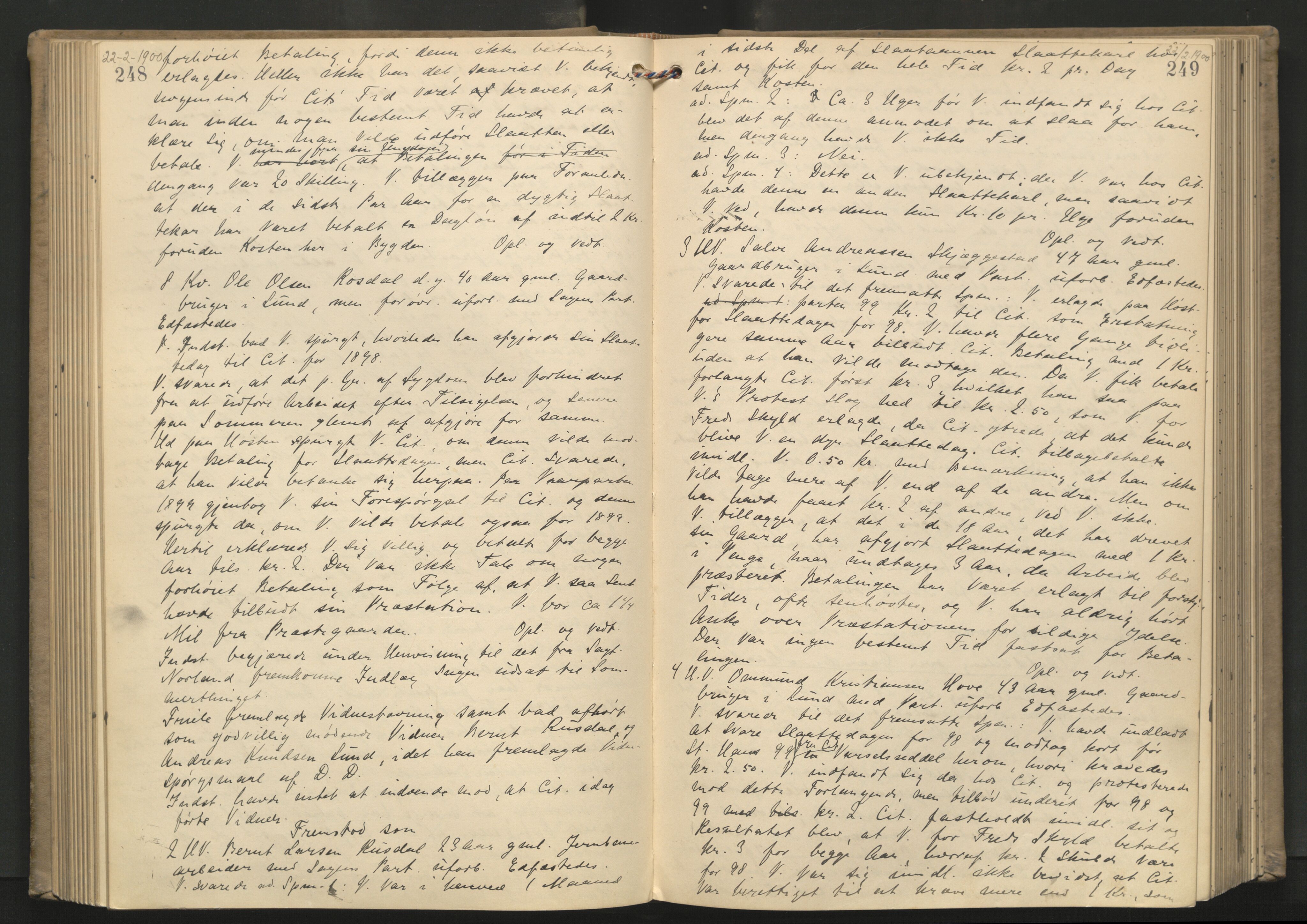 Dalane sorenskriveri, AV/SAST-A-100309/001/3/30/30BA/L0006: TINGBOK, 1898-1902, s. 248-249