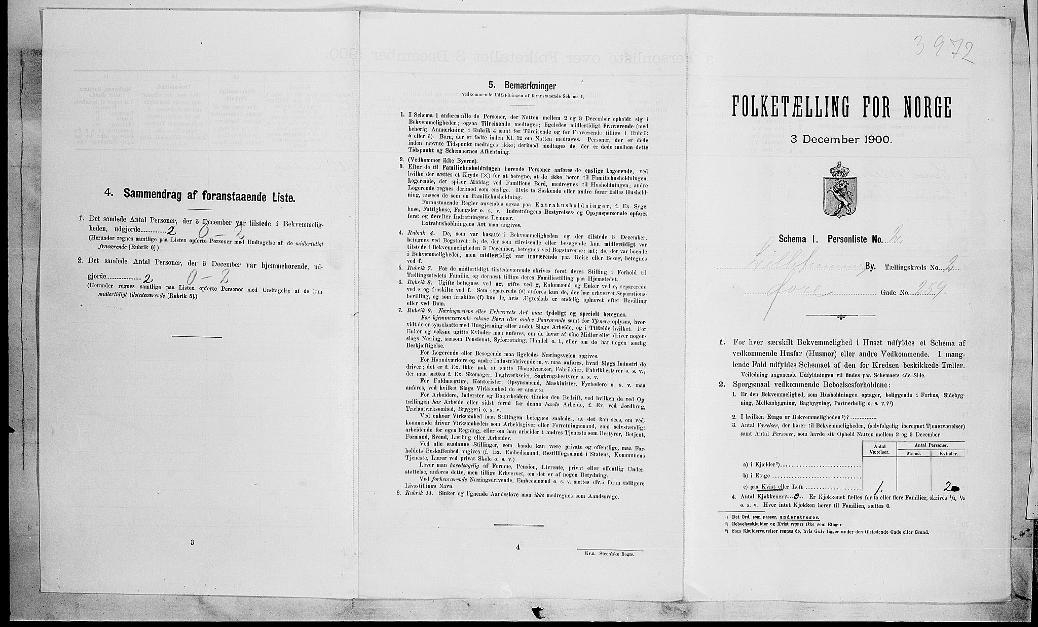 SAH, Folketelling 1900 for 0501 Lillehammer kjøpstad, 1900, s. 261