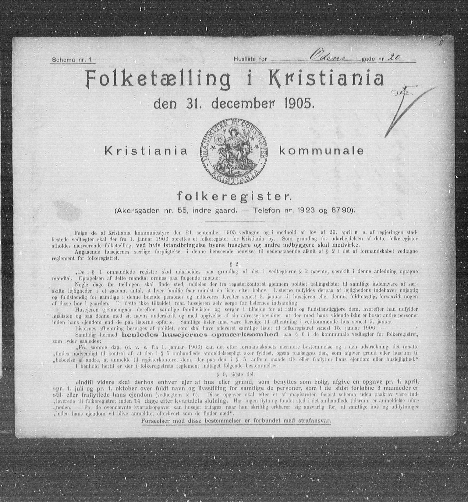 OBA, Kommunal folketelling 31.12.1905 for Kristiania kjøpstad, 1905, s. 39465