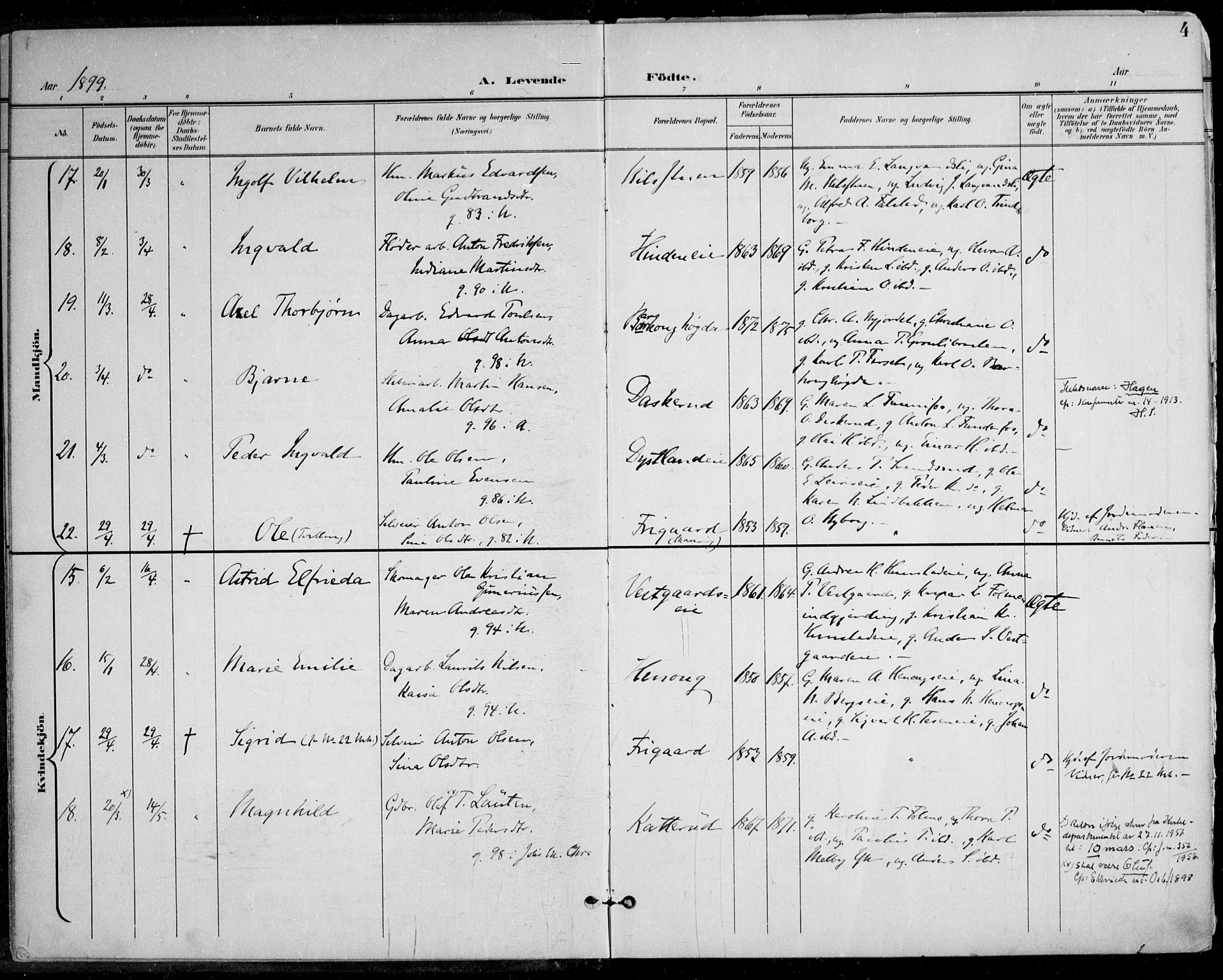 Nes prestekontor Kirkebøker, AV/SAO-A-10410/F/Fa/L0011: Ministerialbok nr. I 11, 1899-1918, s. 4