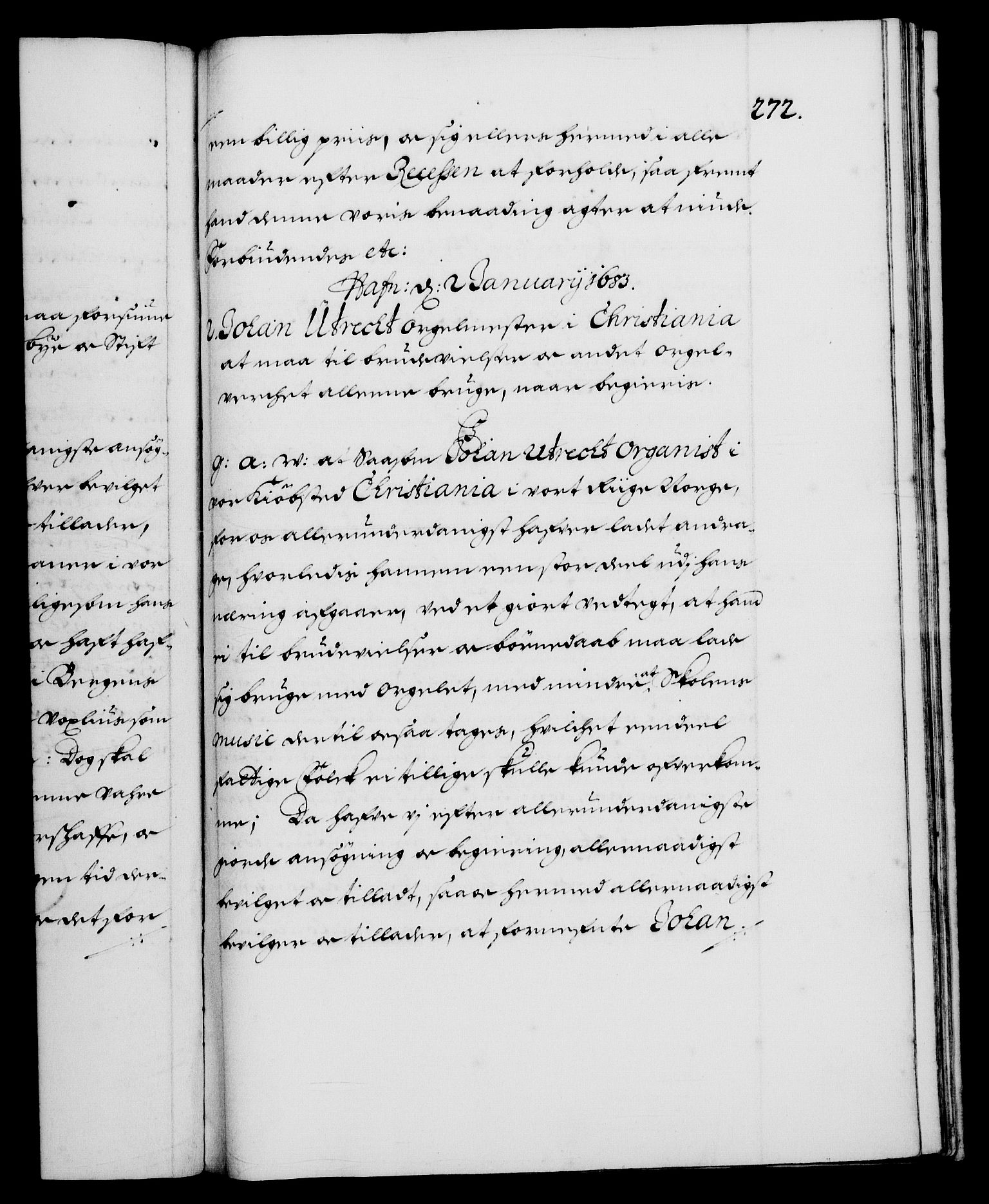Danske Kanselli 1572-1799, RA/EA-3023/F/Fc/Fca/Fcaa/L0013: Norske registre (mikrofilm), 1681-1684, s. 272a