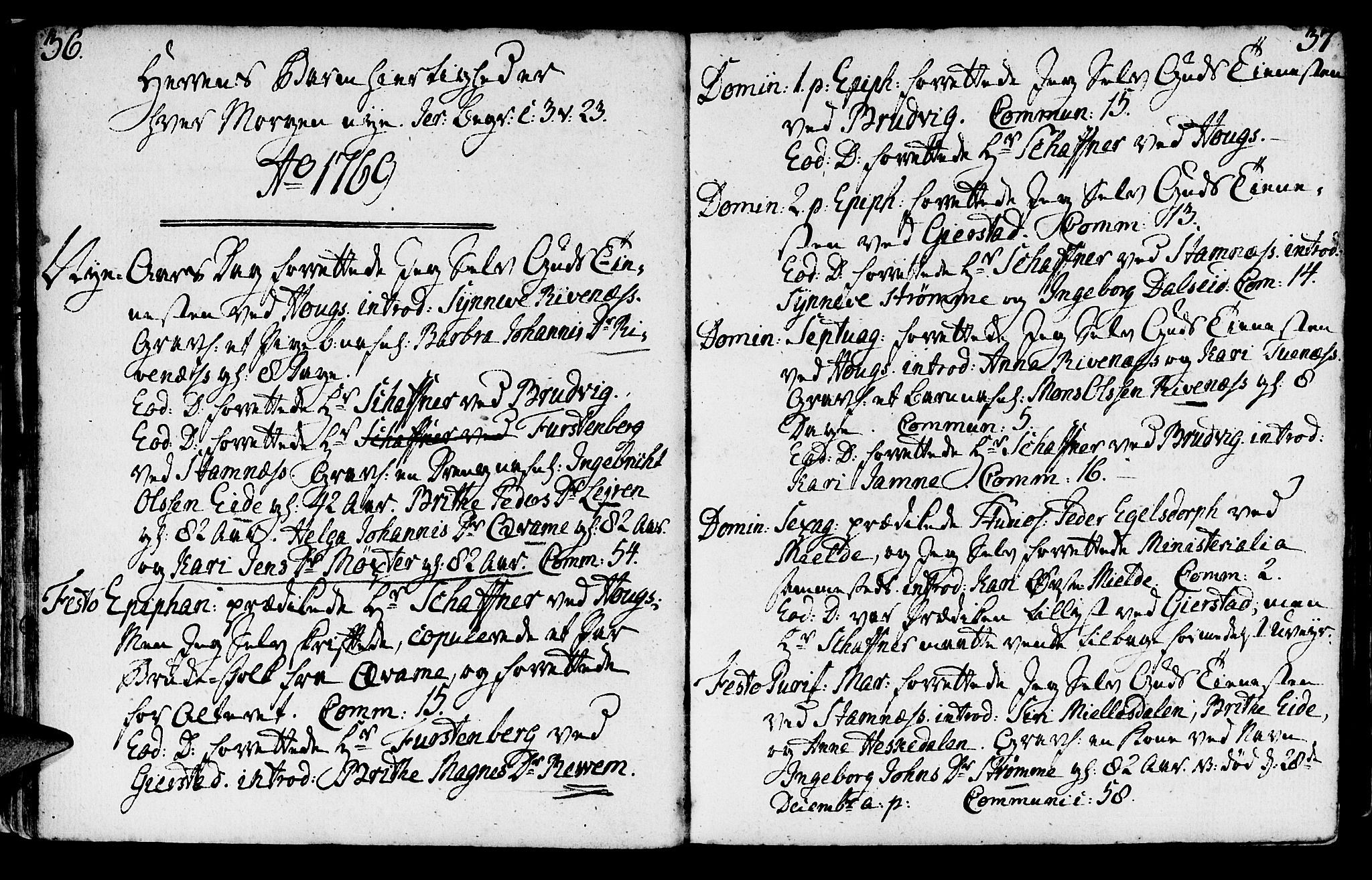 Haus sokneprestembete, SAB/A-75601/H/Haa: Ministerialbok nr. A 9, 1767-1781, s. 36-37
