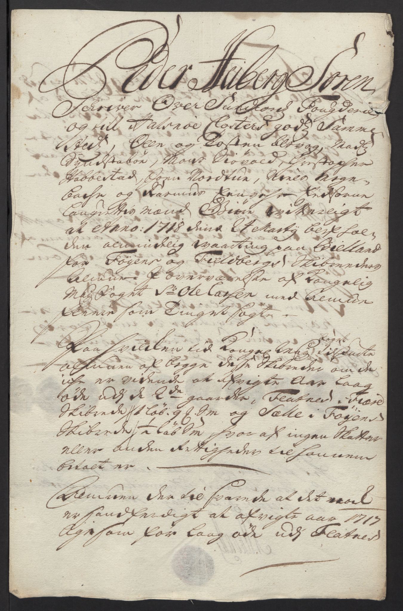 Rentekammeret inntil 1814, Reviderte regnskaper, Fogderegnskap, RA/EA-4092/R48/L2994: Fogderegnskap Sunnhordland og Hardanger, 1717, s. 293