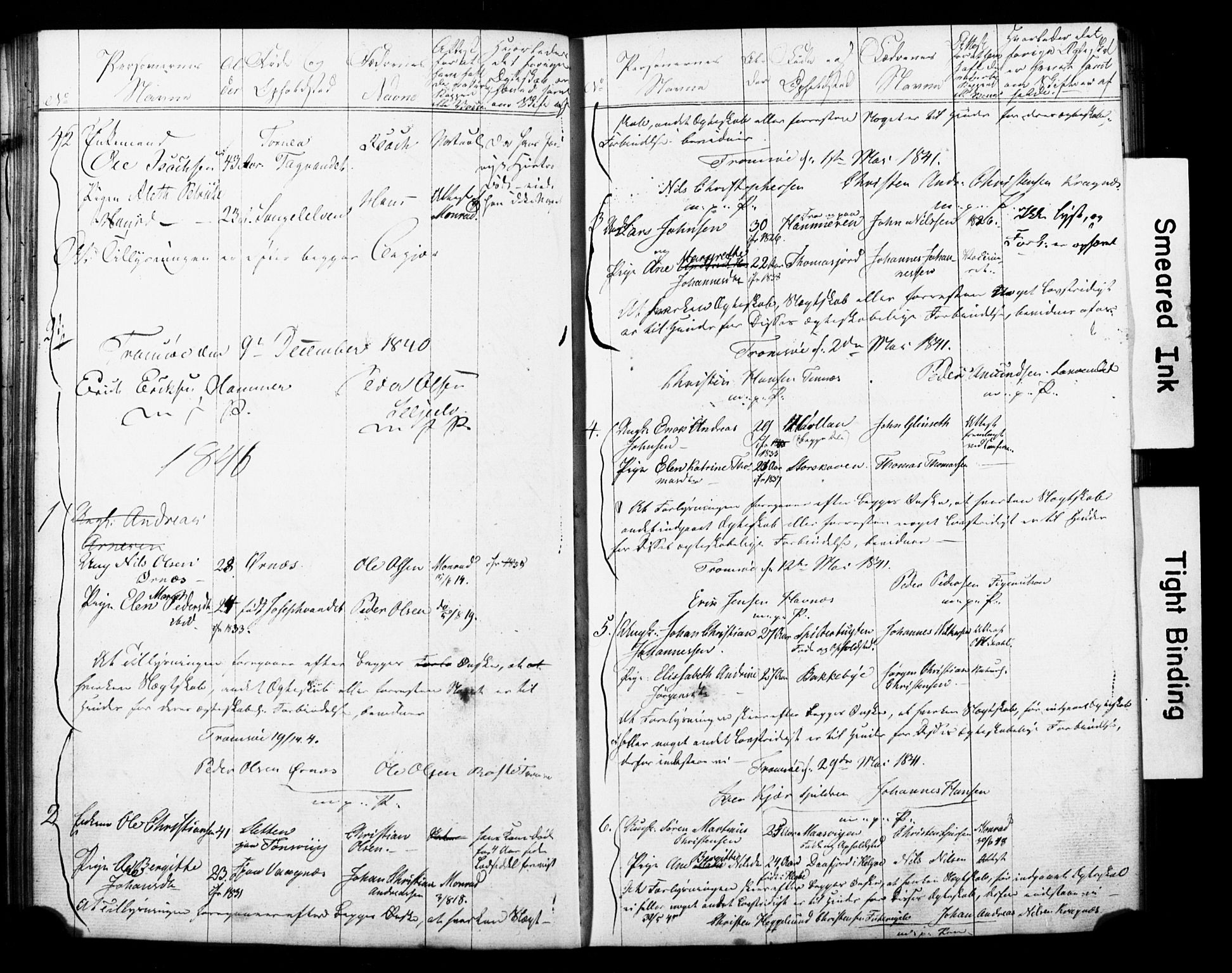 Tromsø sokneprestkontor/stiftsprosti/domprosti, AV/SATØ-S-1343/H/Hc/L0096: Lysningsprotokoll nr. 96, 1838-1851
