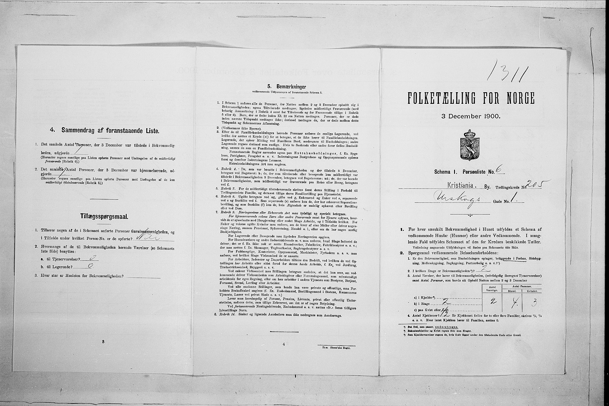 SAO, Folketelling 1900 for 0301 Kristiania kjøpstad, 1900, s. 108323