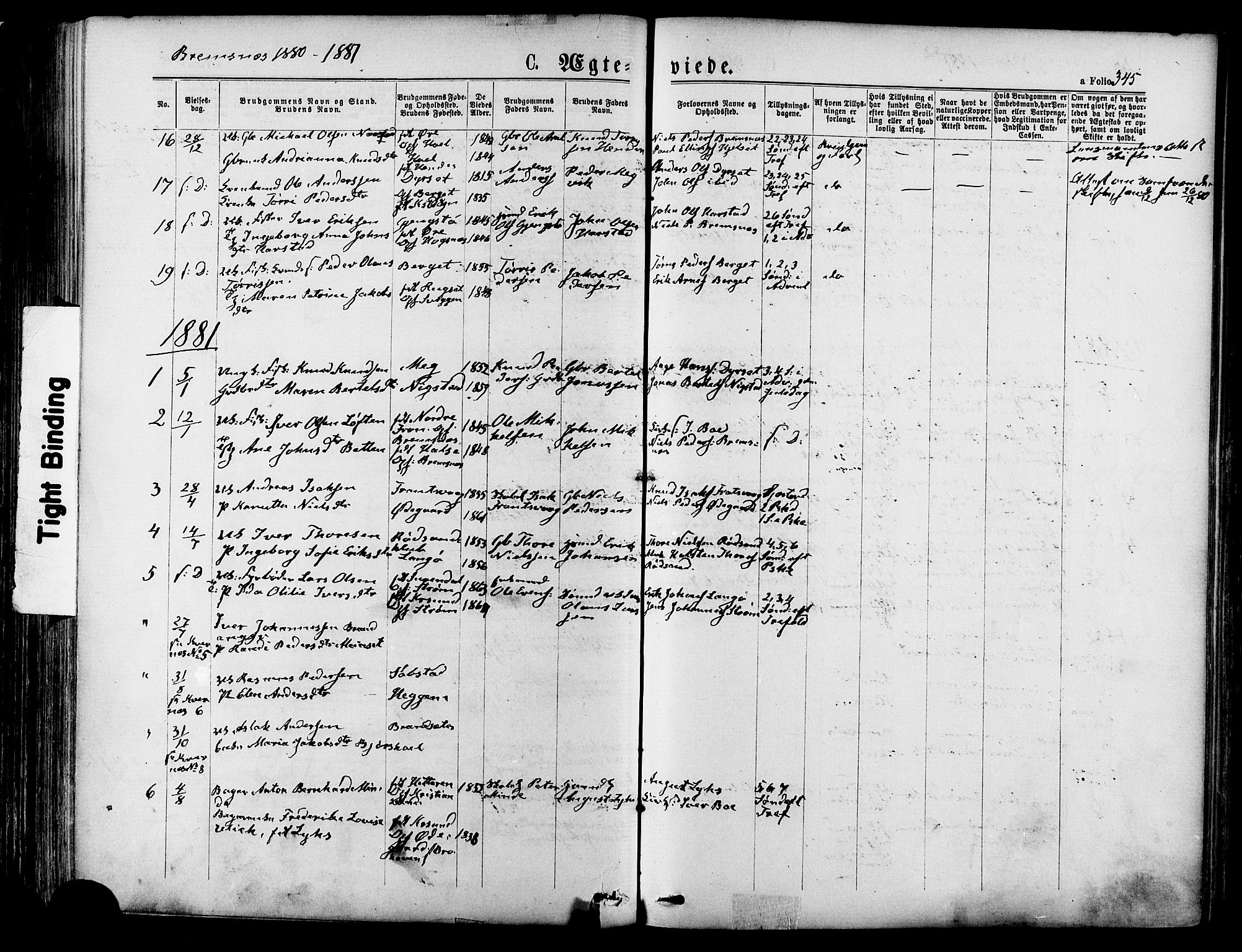 Ministerialprotokoller, klokkerbøker og fødselsregistre - Møre og Romsdal, AV/SAT-A-1454/568/L0806: Ministerialbok nr. 568A12 /3, 1878-1884, s. 345