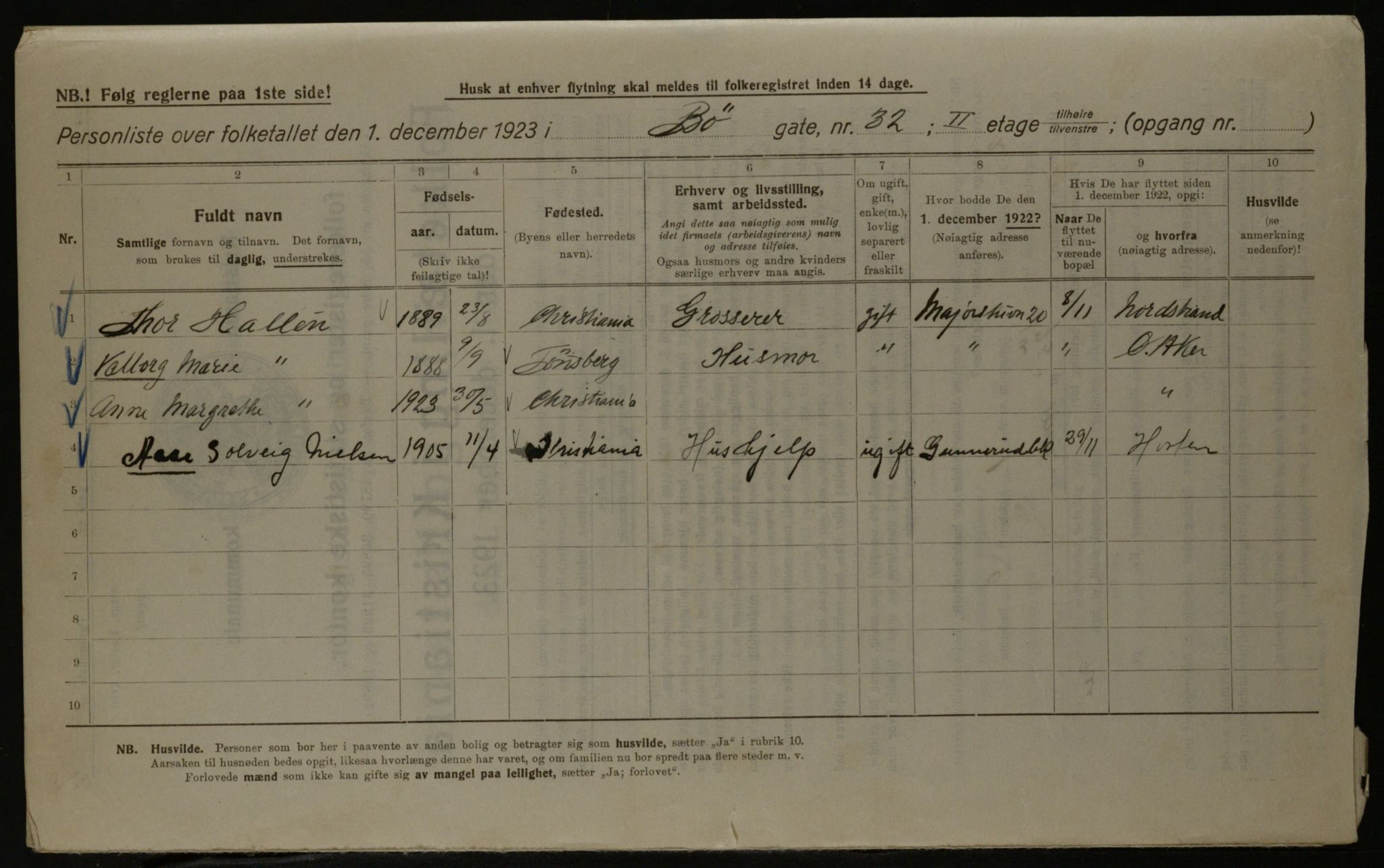 OBA, Kommunal folketelling 1.12.1923 for Kristiania, 1923, s. 12469