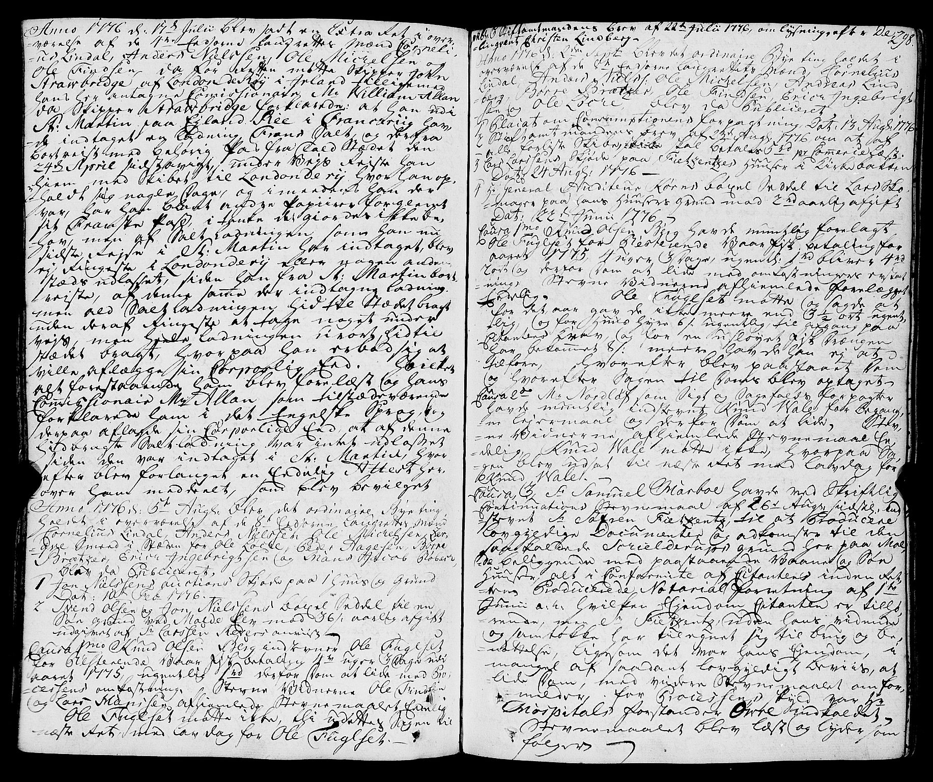 Molde byfogd, AV/SAT-A-0025/1/1A/L0001: Justisprotokoll, 1764-1796, s. 299