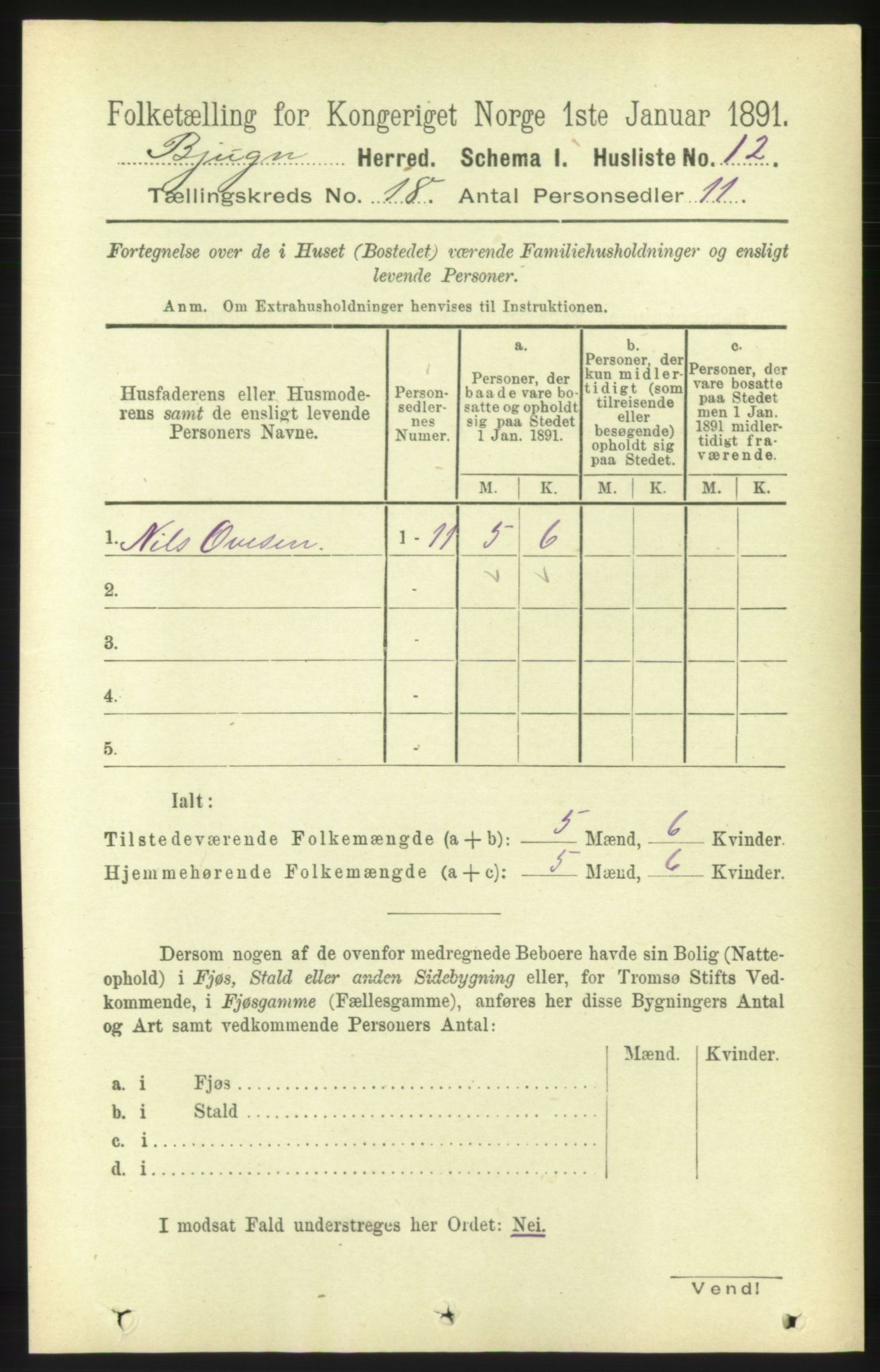 RA, Folketelling 1891 for 1627 Bjugn herred, 1891, s. 4912