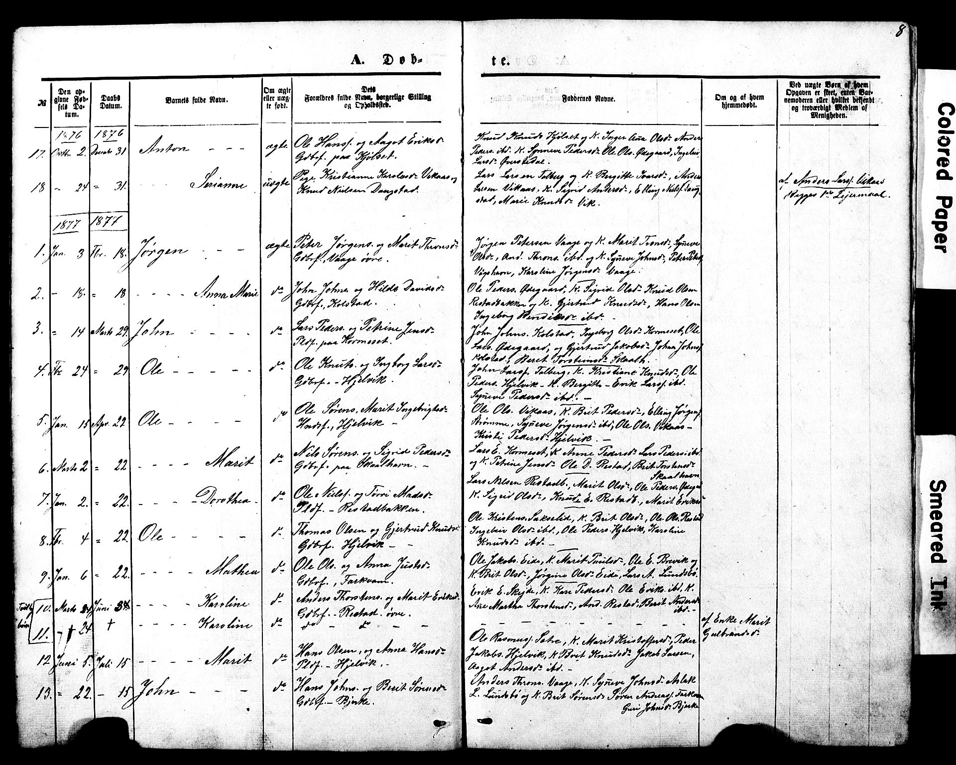 Ministerialprotokoller, klokkerbøker og fødselsregistre - Møre og Romsdal, SAT/A-1454/550/L0618: Klokkerbok nr. 550C01, 1870-1927, s. 8