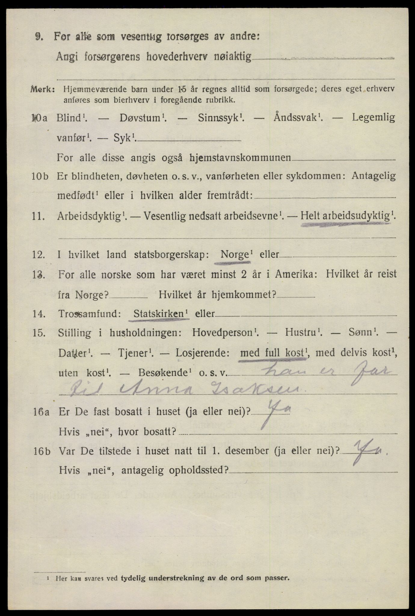 SAKO, Folketelling 1920 for 0725 Tjølling herred, 1920, s. 1618
