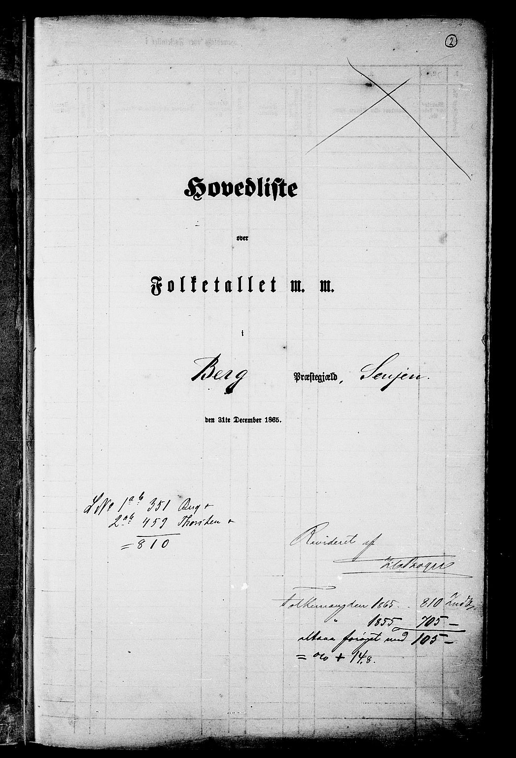 RA, Folketelling 1865 for 1929P Berg prestegjeld, 1865, s. 5