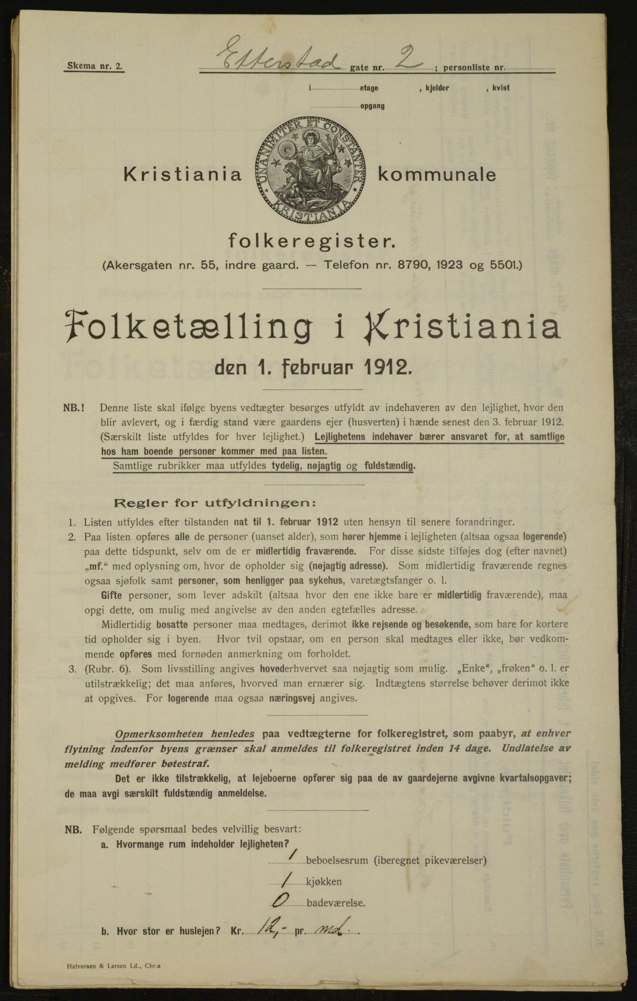 OBA, Kommunal folketelling 1.2.1912 for Kristiania, 1912, s. 22304