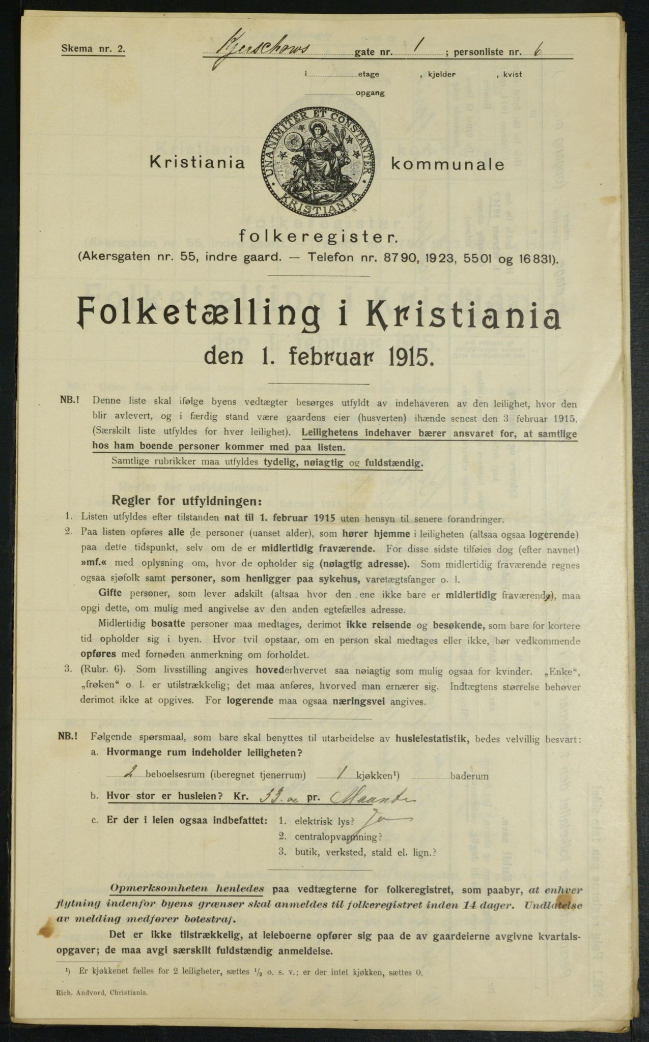 OBA, Kommunal folketelling 1.2.1915 for Kristiania, 1915, s. 48926