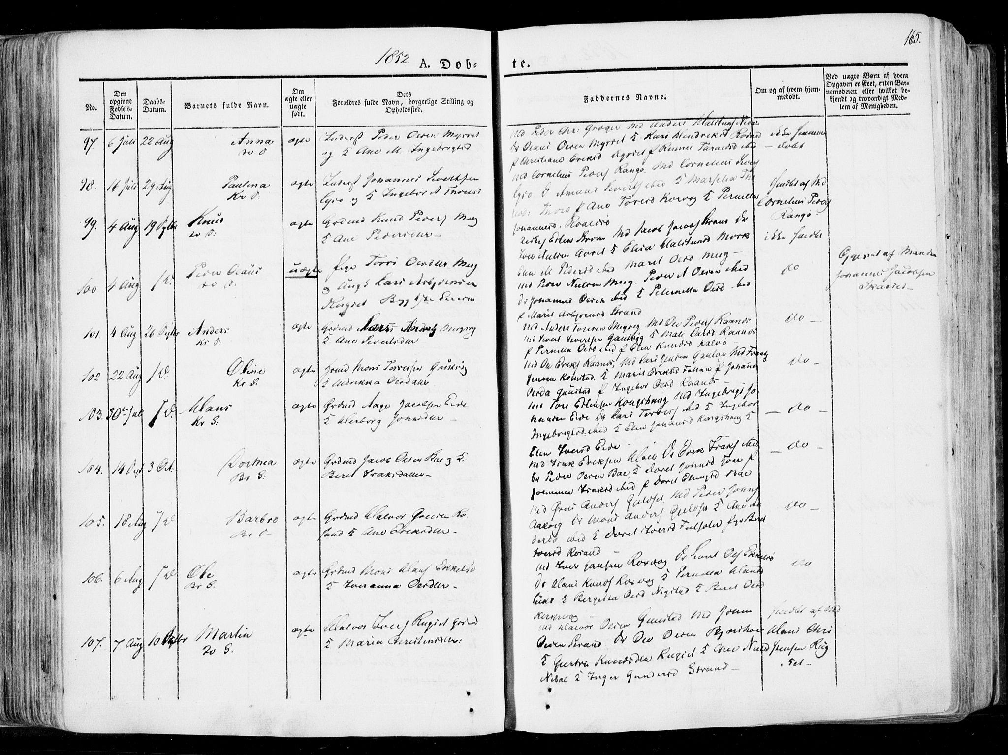 Ministerialprotokoller, klokkerbøker og fødselsregistre - Møre og Romsdal, AV/SAT-A-1454/568/L0803: Ministerialbok nr. 568A10, 1830-1853, s. 165