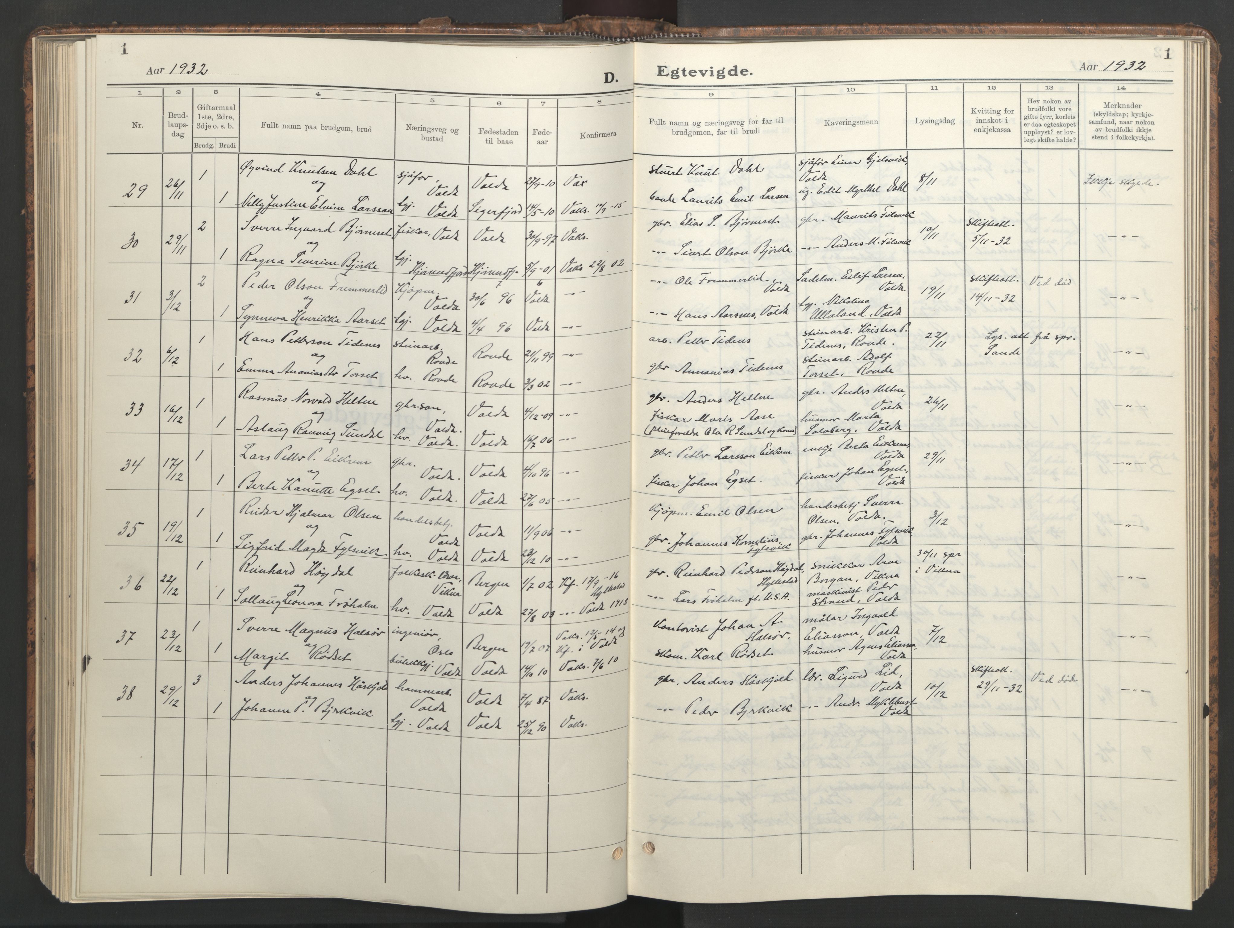 Ministerialprotokoller, klokkerbøker og fødselsregistre - Møre og Romsdal, AV/SAT-A-1454/511/L0161: Klokkerbok nr. 511C07, 1933-1948, s. 1