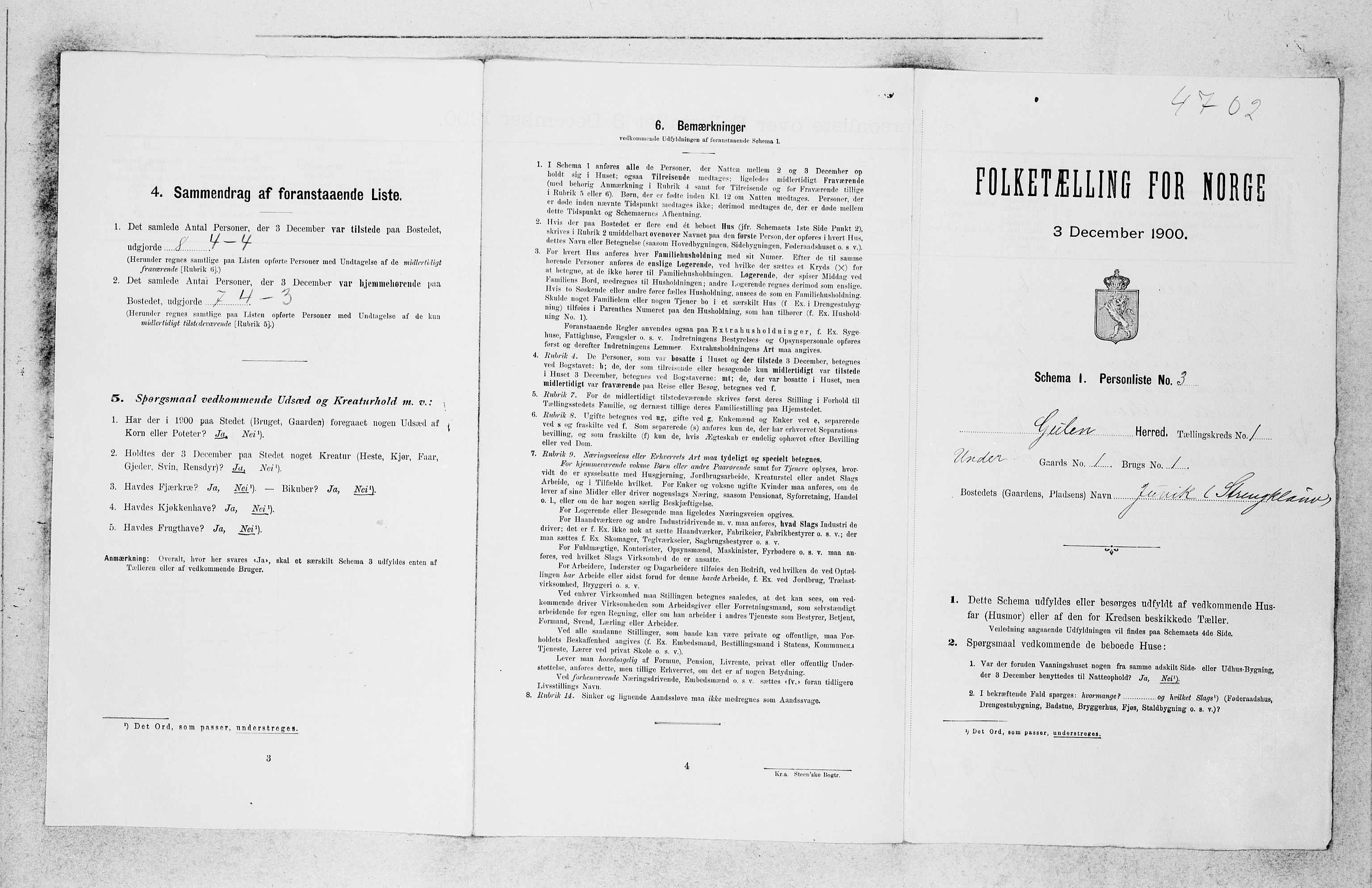 SAB, Folketelling 1900 for 1411 Gulen herred, 1900, s. 75