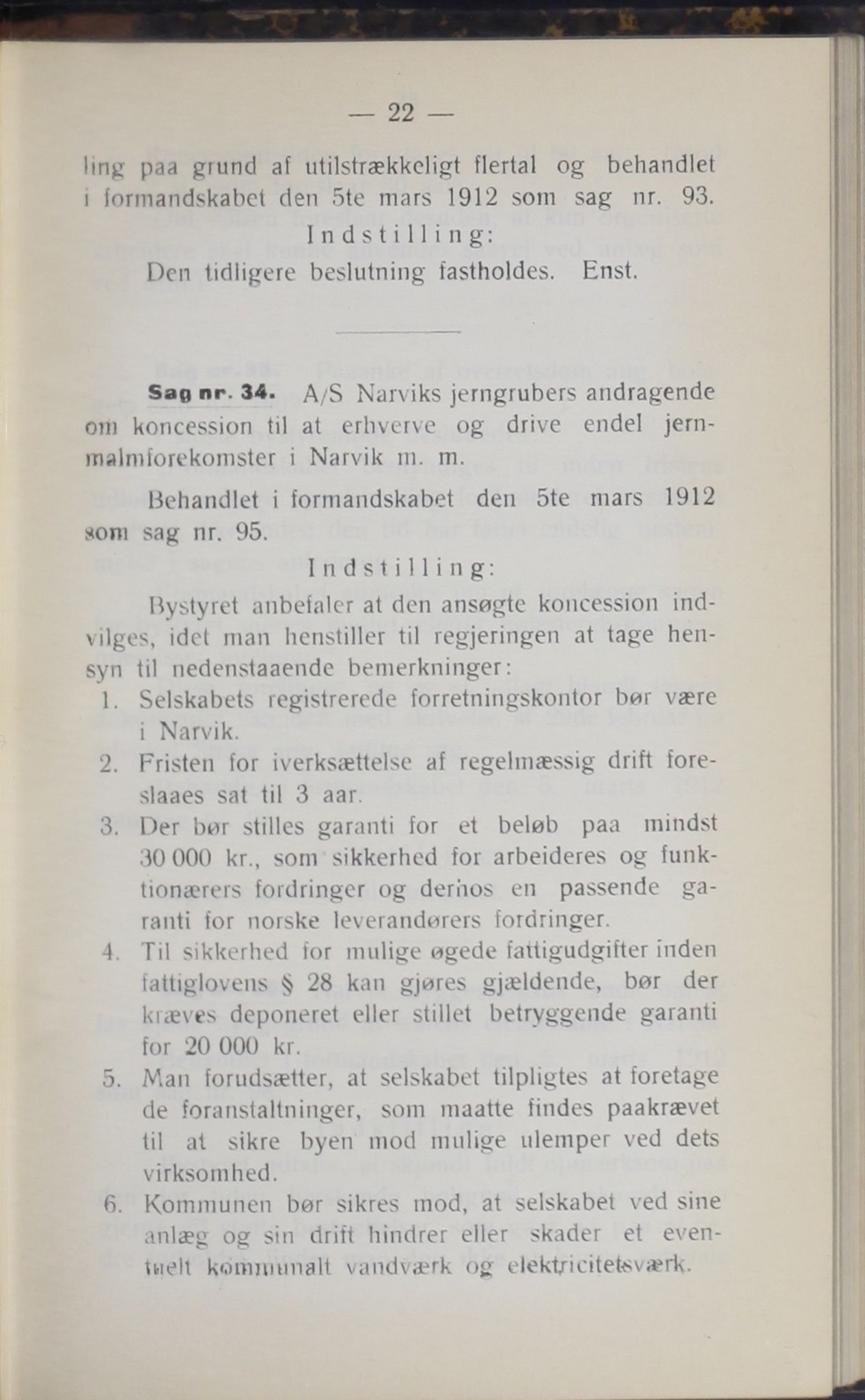 Narvik kommune. Formannskap , AIN/K-18050.150/A/Ab/L0002: Møtebok, 1912