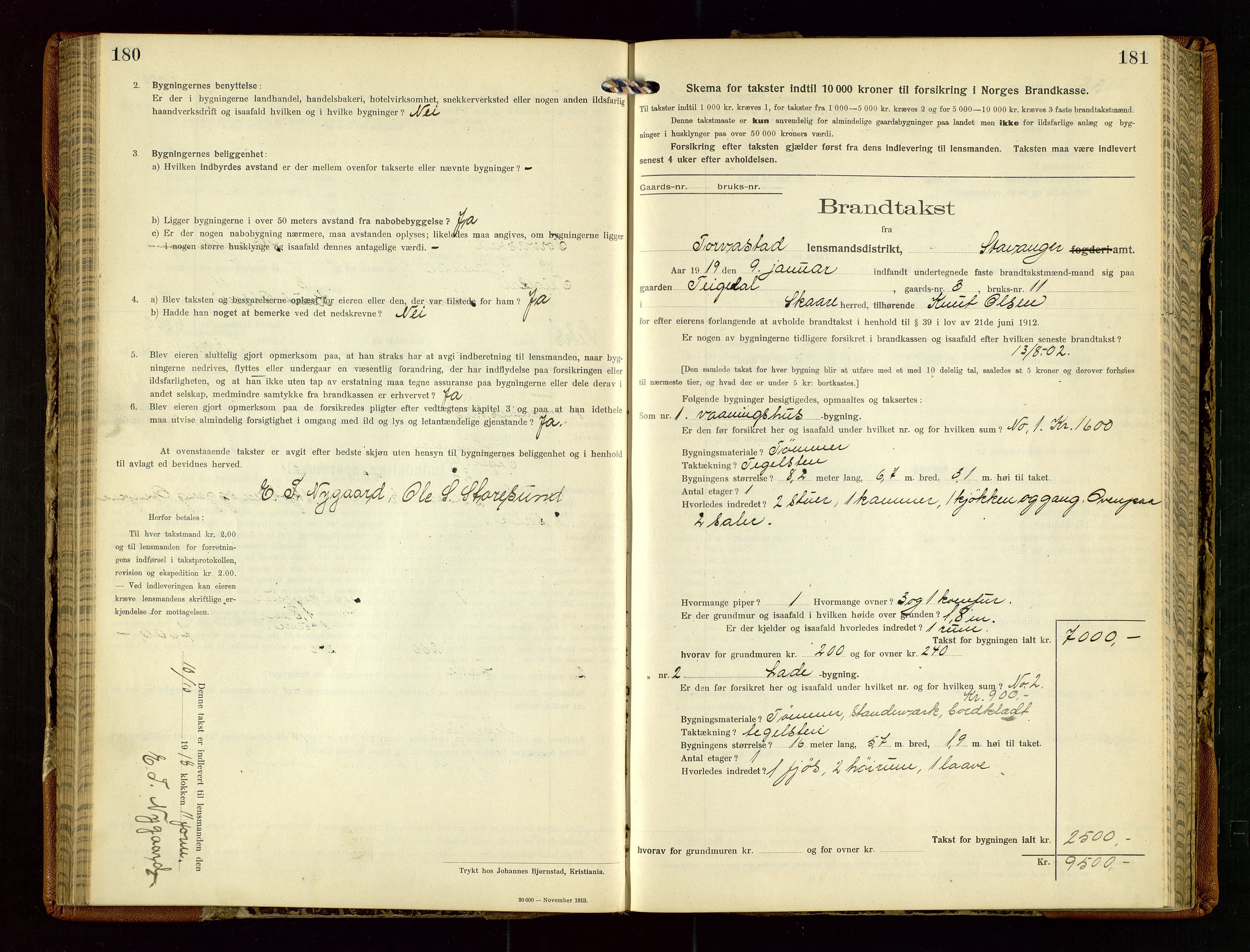 Torvestad lensmannskontor, AV/SAST-A-100307/1/Gob/L0005: "Brandtaxationsprotokol for Torvestad Lensmannsdistrikt", 1915-1928, s. 180-181