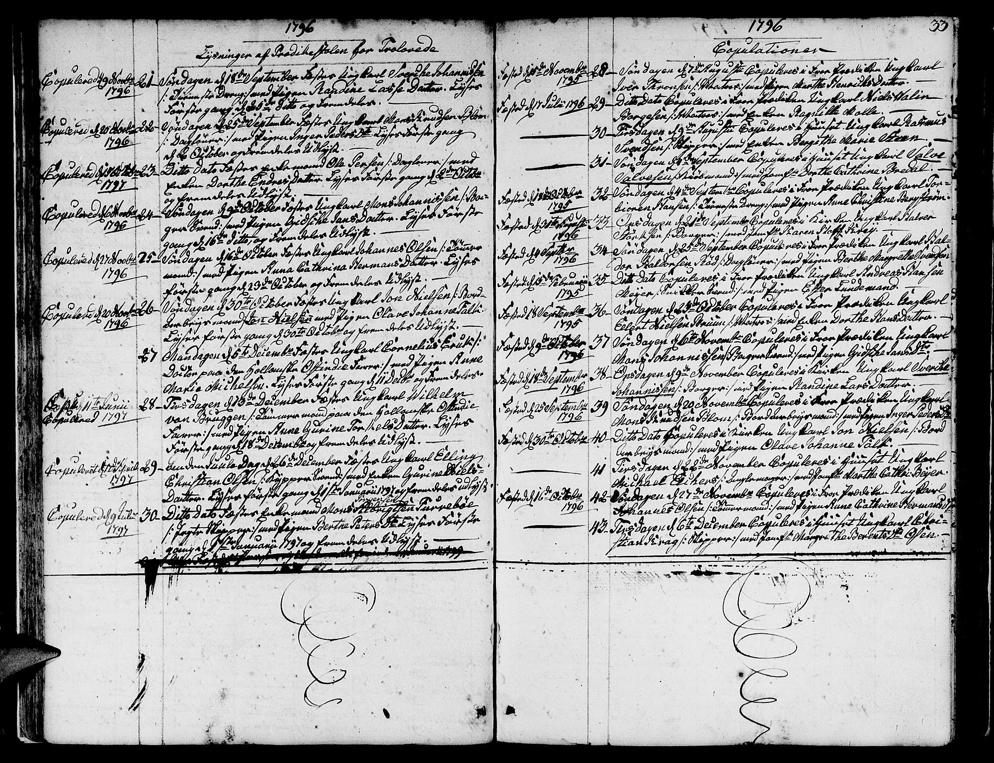 Nykirken Sokneprestembete, AV/SAB-A-77101/H/Hab: Klokkerbok nr. A 2, 1782-1847, s. 33