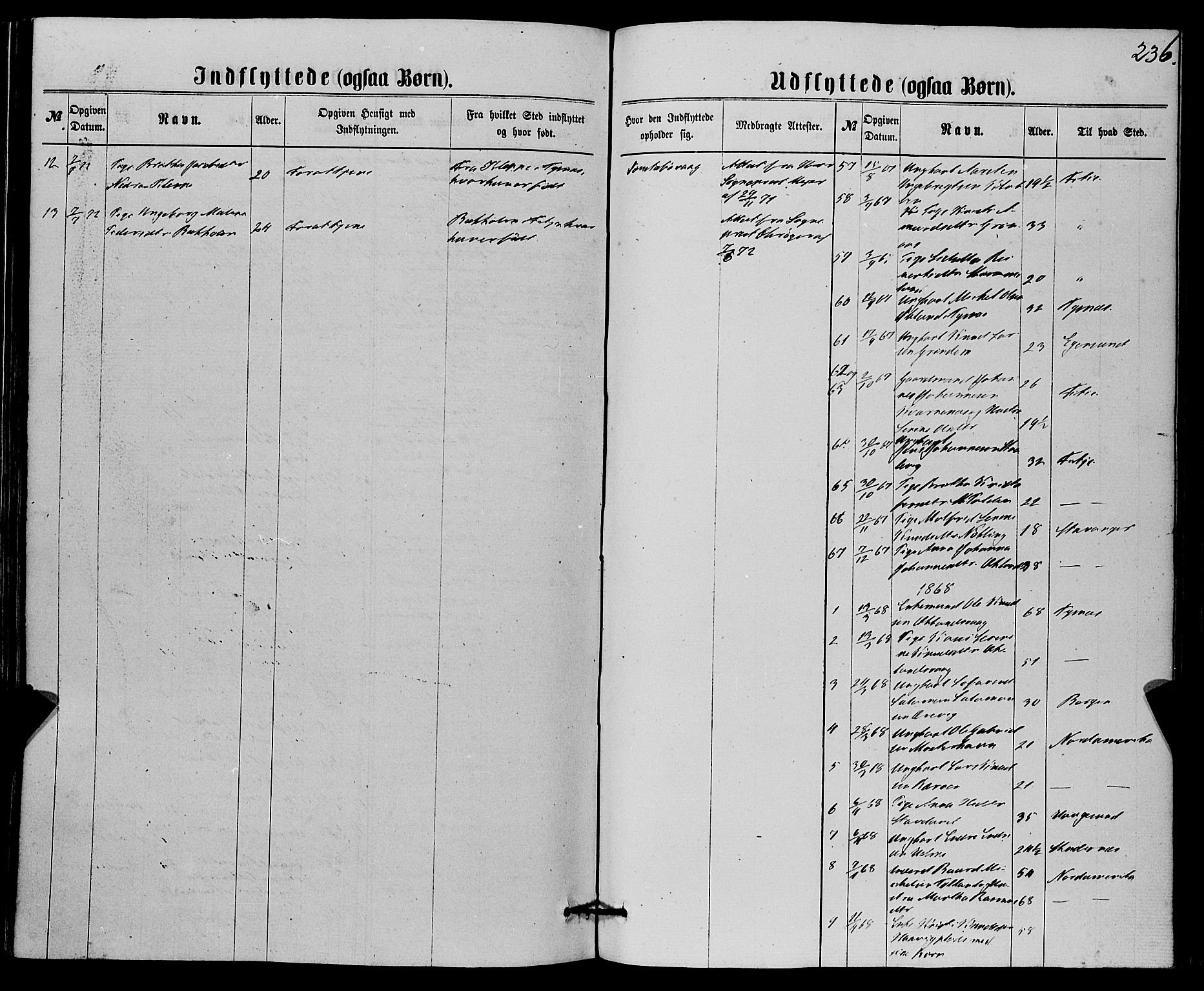 Finnås sokneprestembete, AV/SAB-A-99925/H/Ha/Haa/Haaa/L0008: Ministerialbok nr. A 8, 1863-1872, s. 236