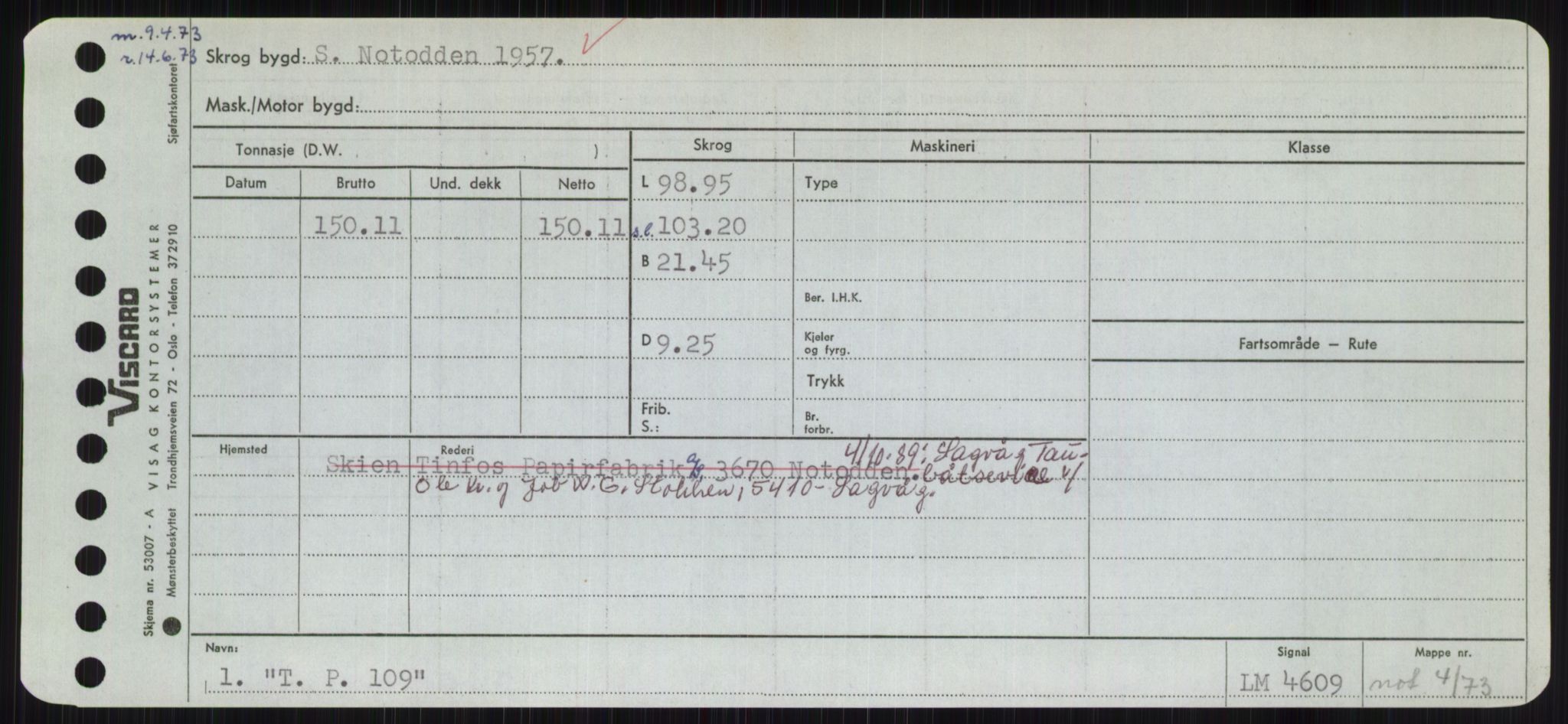 Sjøfartsdirektoratet med forløpere, Skipsmålingen, RA/S-1627/H/Hc/L0001: Lektere, A-Y, s. 451