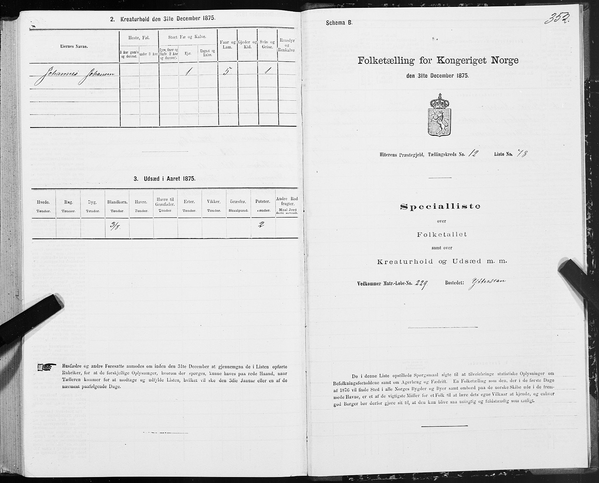 SAT, Folketelling 1875 for 1617P Hitra prestegjeld, 1875, s. 6352