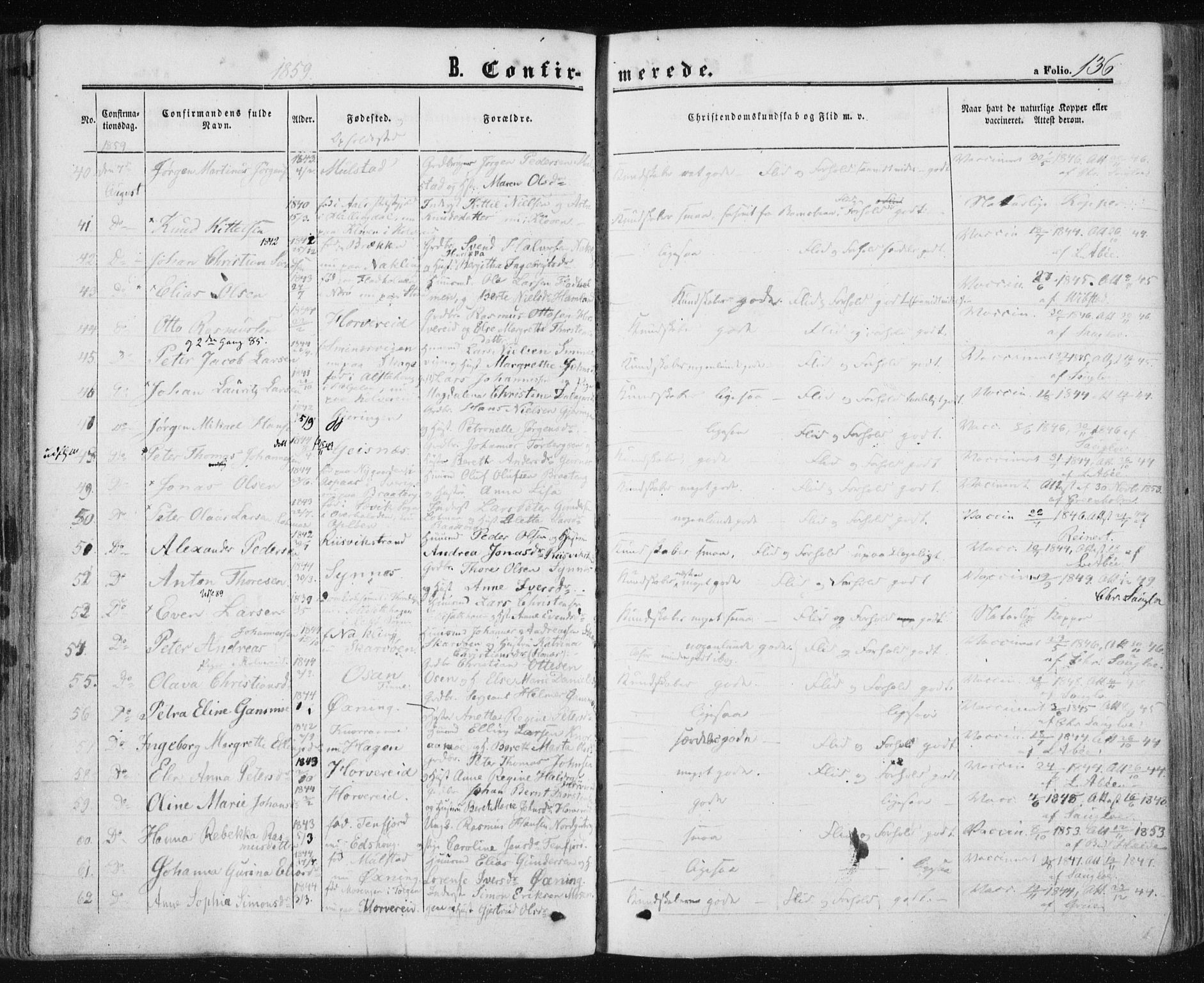 Ministerialprotokoller, klokkerbøker og fødselsregistre - Nord-Trøndelag, SAT/A-1458/780/L0641: Ministerialbok nr. 780A06, 1857-1874, s. 136