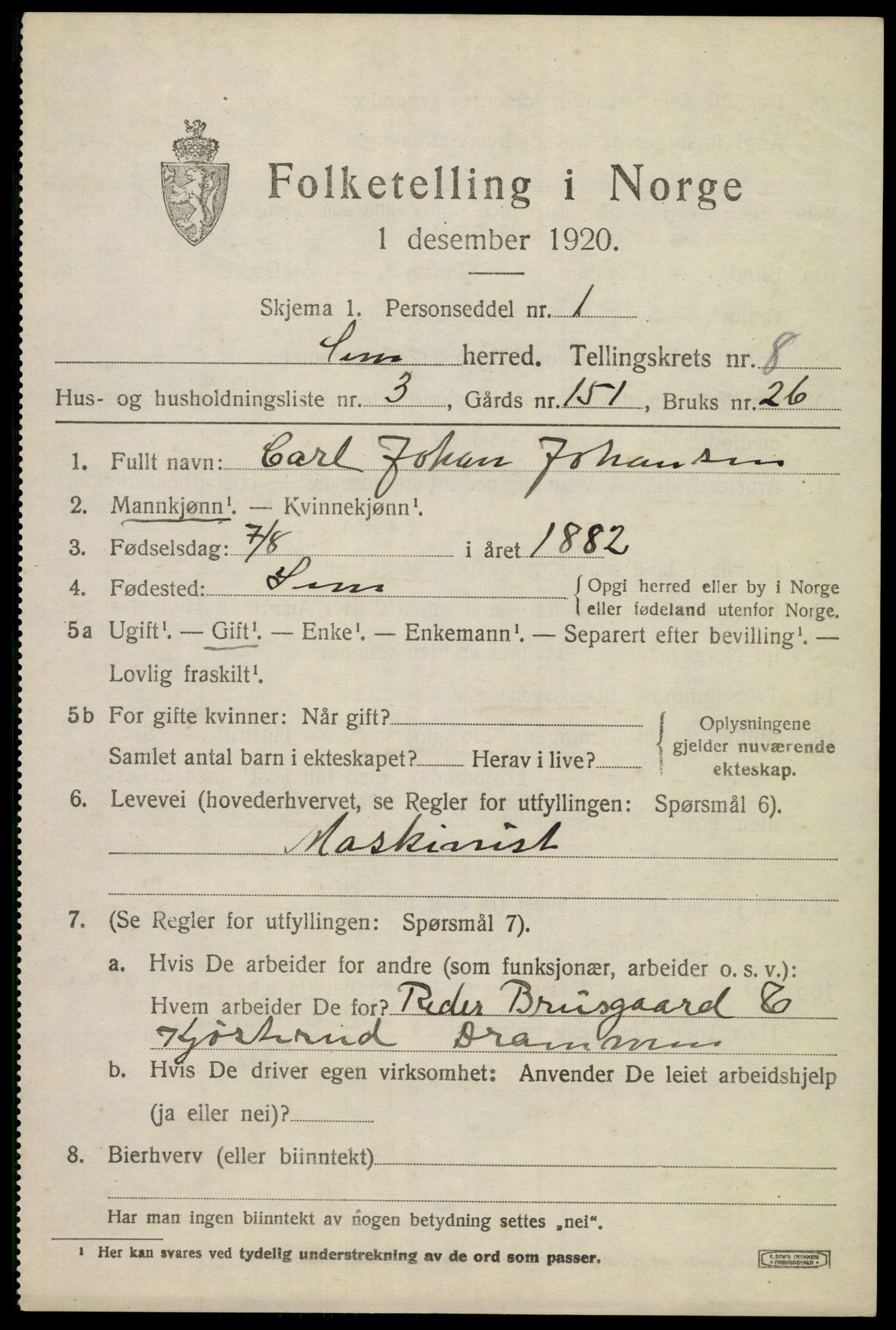 SAKO, Folketelling 1920 for 0721 Sem herred, 1920, s. 11221
