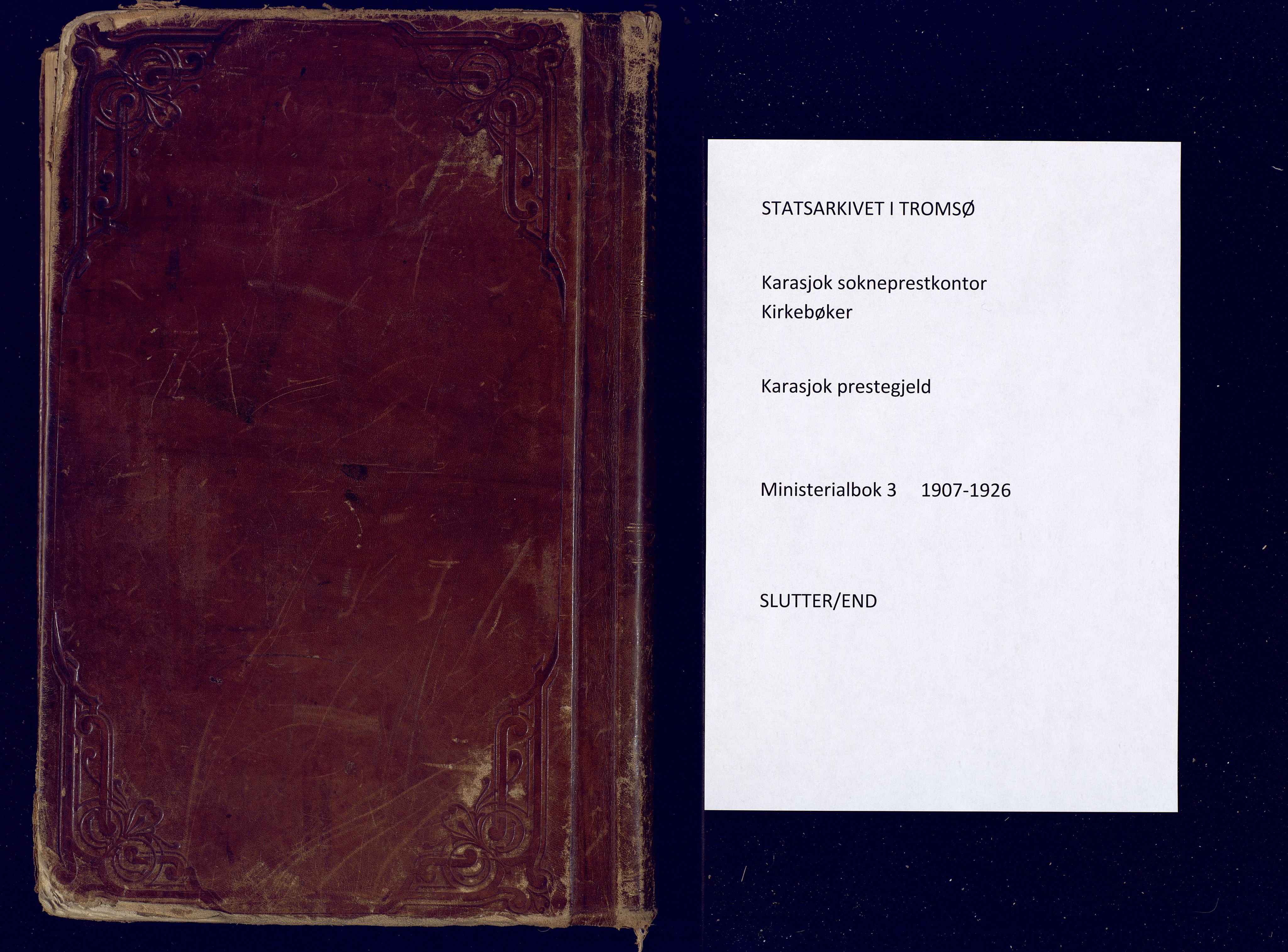 Karasjok sokneprestkontor, SATØ/S-1352/H/Ha: Ministerialbok nr. 3, 1907-1926