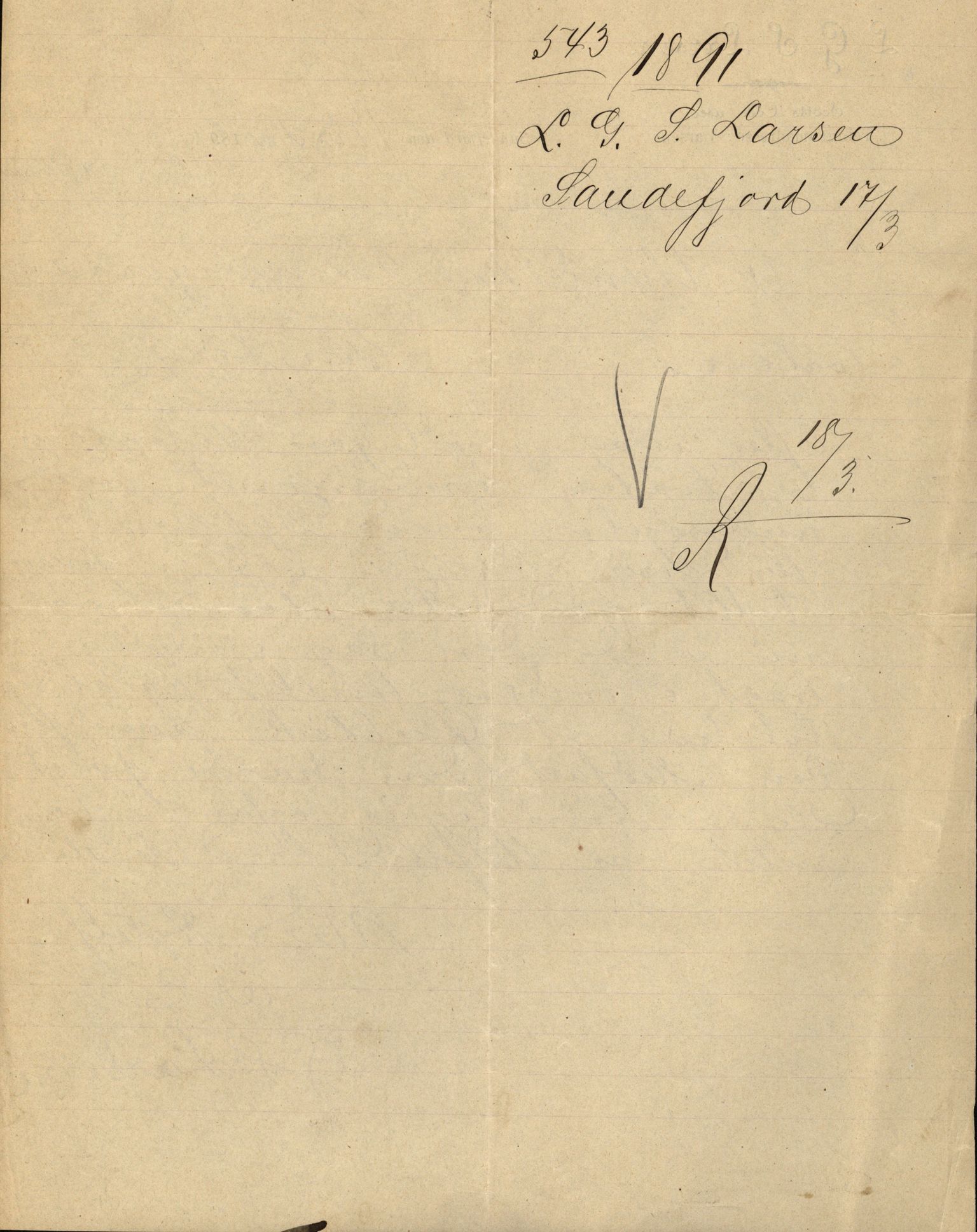 Pa 63 - Østlandske skibsassuranceforening, VEMU/A-1079/G/Ga/L0027/0006: Havaridokumenter / Union, Trio, Einar, Eidsvold, Emma, Svalen, 1891, s. 67