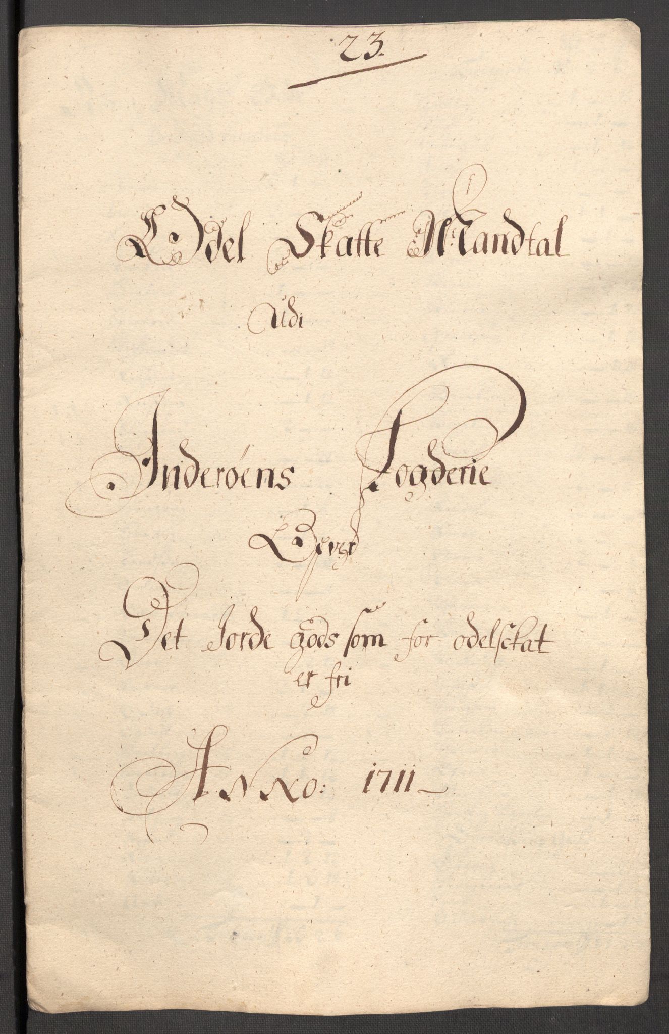 Rentekammeret inntil 1814, Reviderte regnskaper, Fogderegnskap, RA/EA-4092/R63/L4319: Fogderegnskap Inderøy, 1711, s. 407